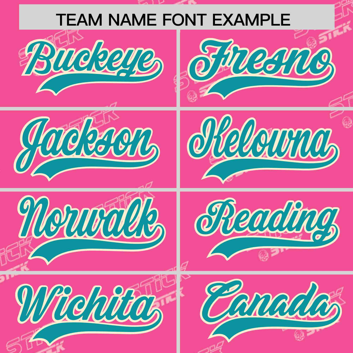 Custom Pink Aqua Full Button Text Graffiti Pattern Authentic Baseball Jersey