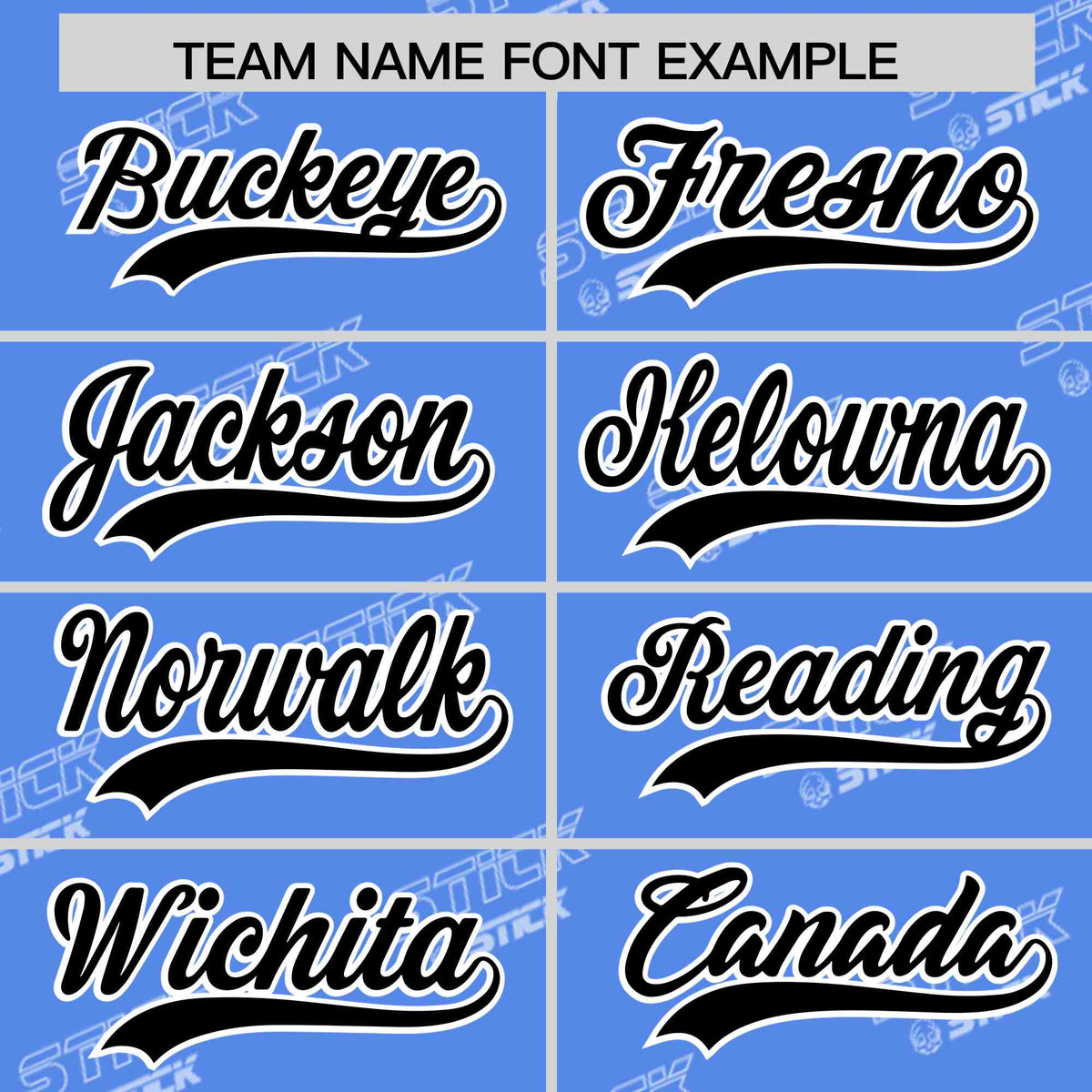 Custom Powder Blue Black Full Button Text Graffiti Pattern Authentic Baseball Jersey