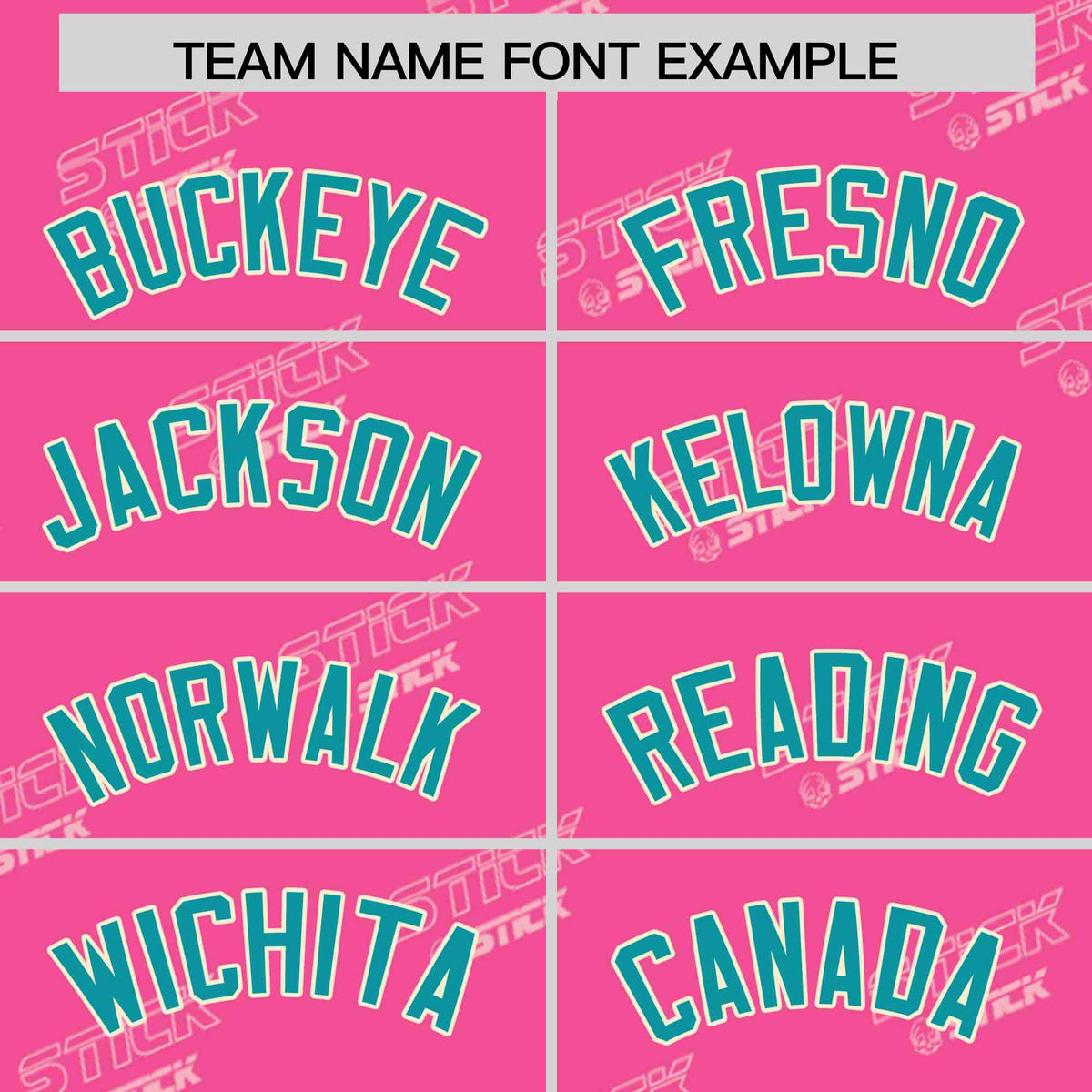 Custom Pink Aqua Full Button Text Graffiti Pattern Authentic Baseball Jersey