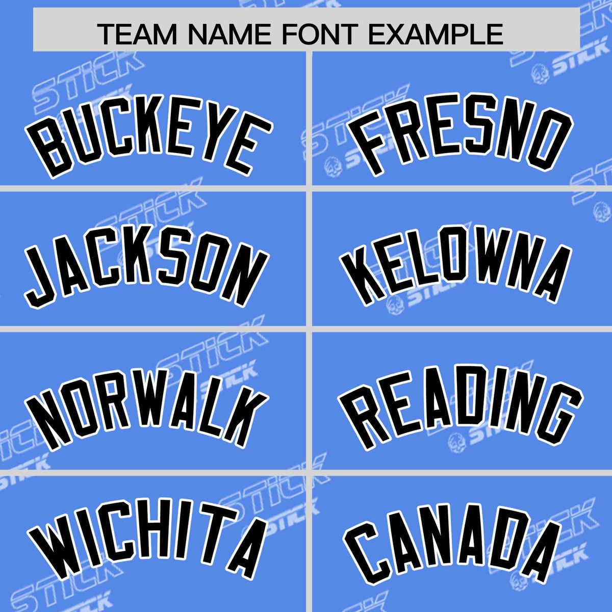 Custom Powder Blue Black Full Button Text Graffiti Pattern Authentic Baseball Jersey