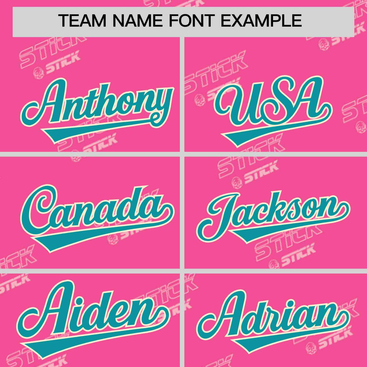 Custom Pink Aqua Full Button Text Graffiti Pattern Authentic Baseball Jersey