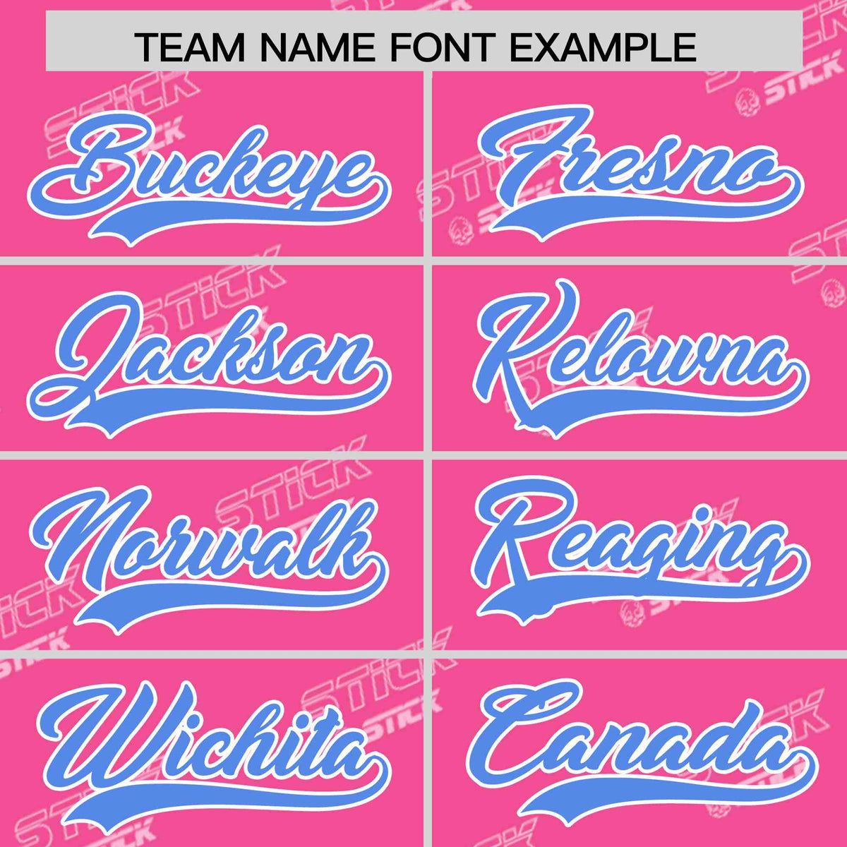 Custom Pink Powder Blue Full Button Text Graffiti Pattern Authentic Baseball Jersey
