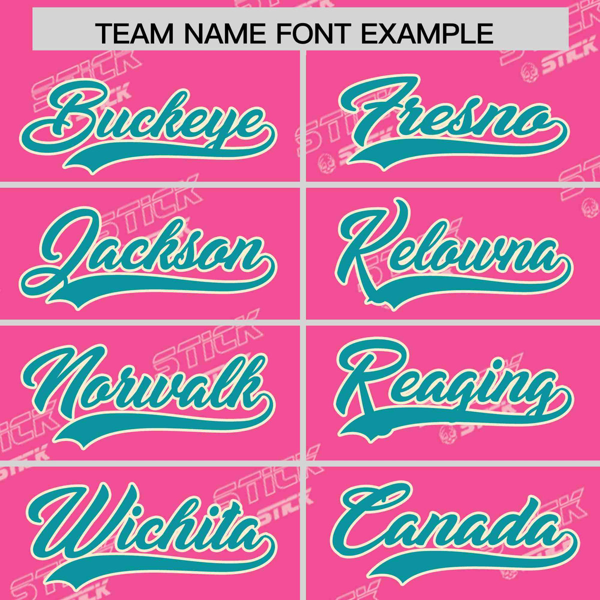 Custom Pink Aqua Full Button Text Graffiti Pattern Authentic Baseball Jersey