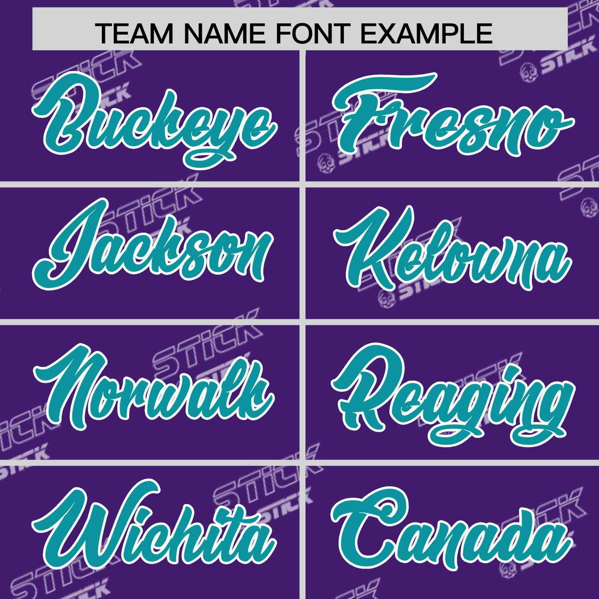 Custom Purple Aqua Full Button Text Graffiti Pattern Authentic Baseball Jersey