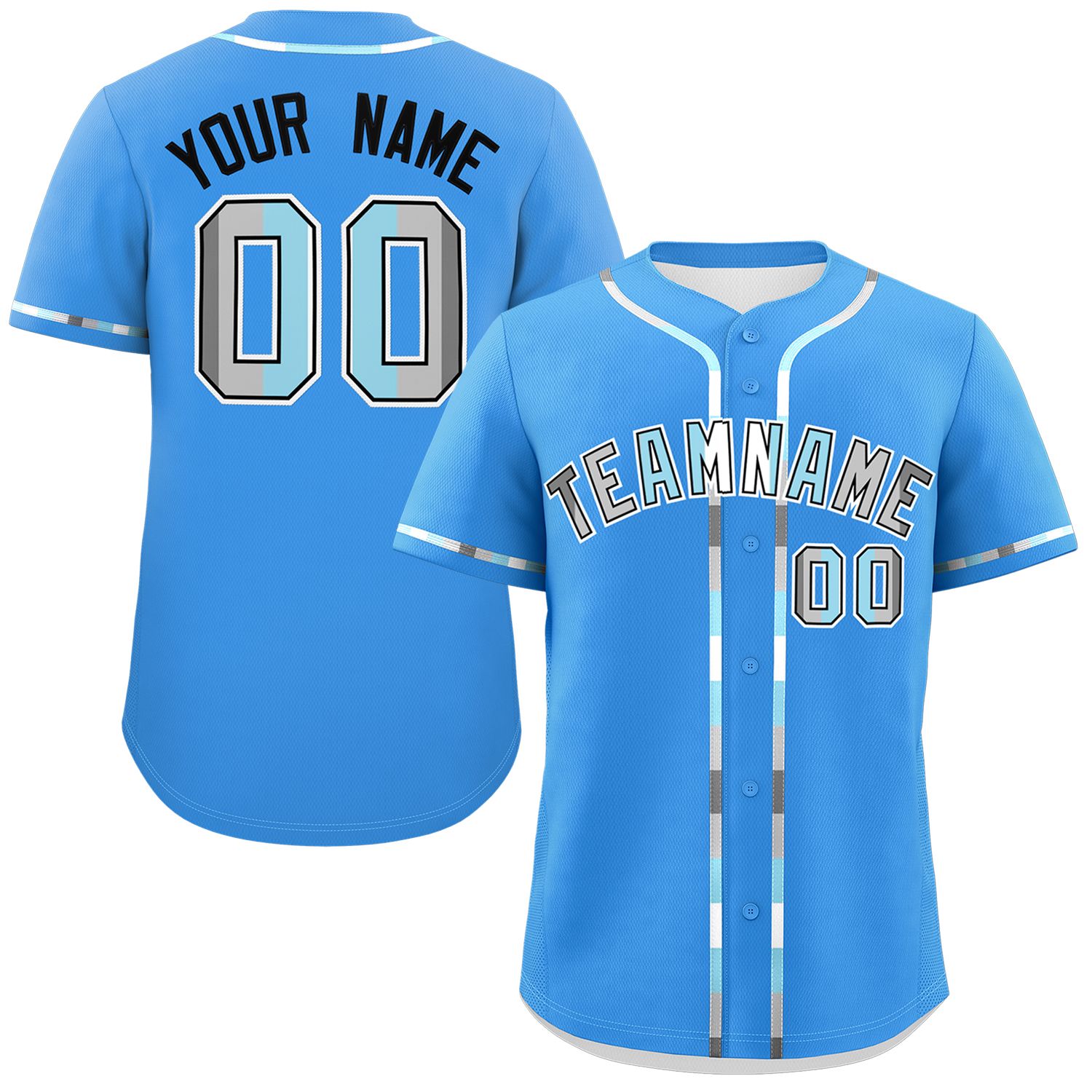 Custom Powder Blue Demiboy For Pride Month Classic Style Authentic Baseball Jersey