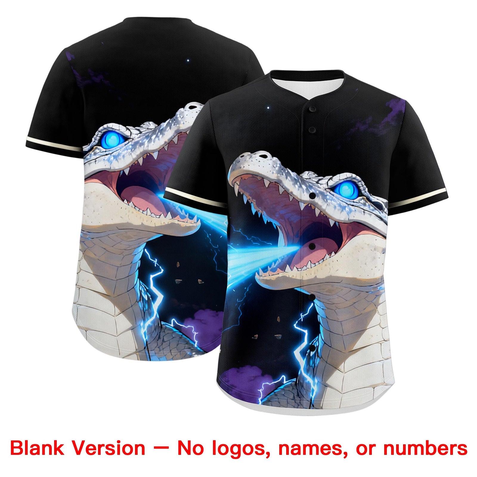 Custom Black Cream Animal Series Personalization Graffiti Pattern Baseball Jersey| KXKSHOP