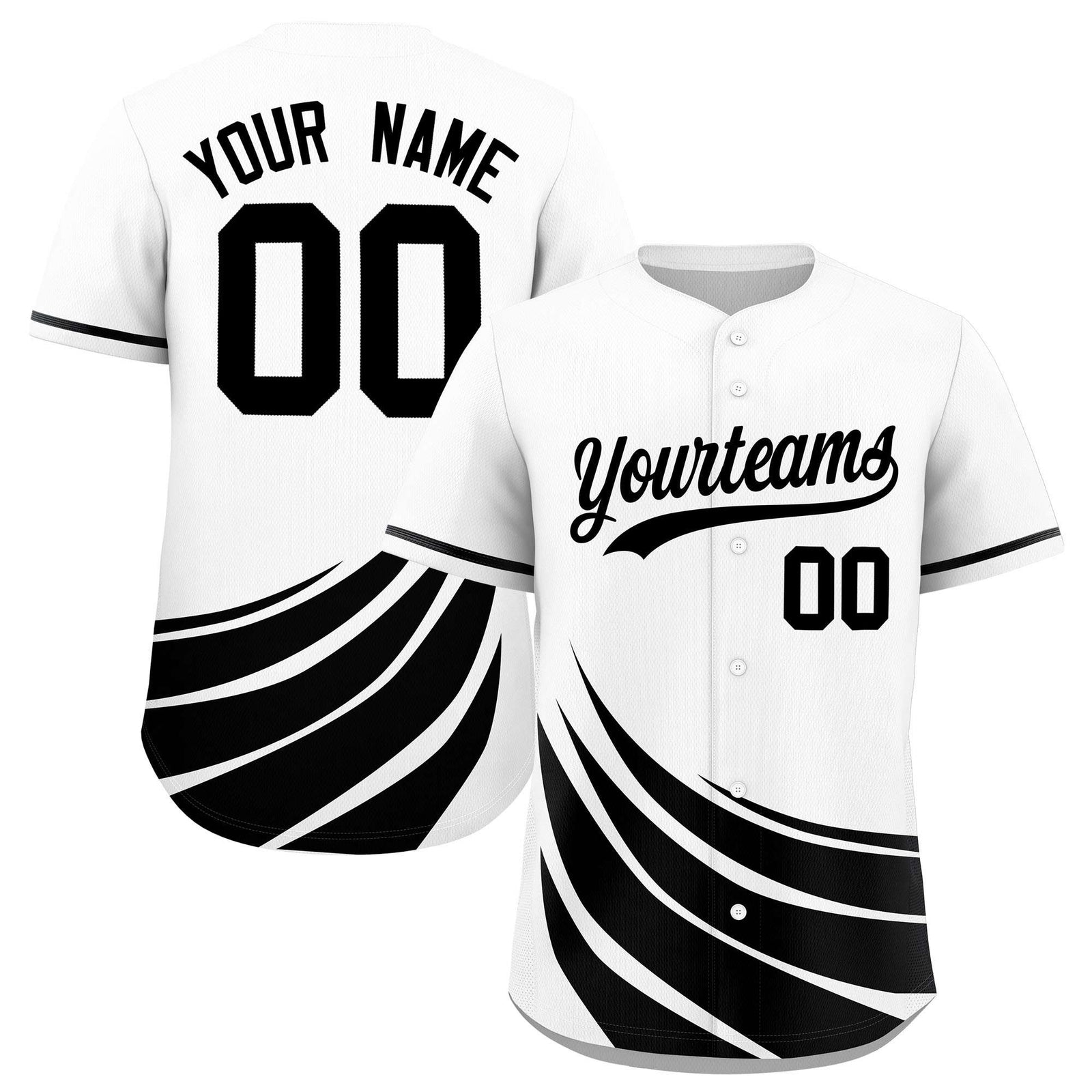 Custom White Black Wind Mark Graffiti Pattern Authentic Baseball Jersey