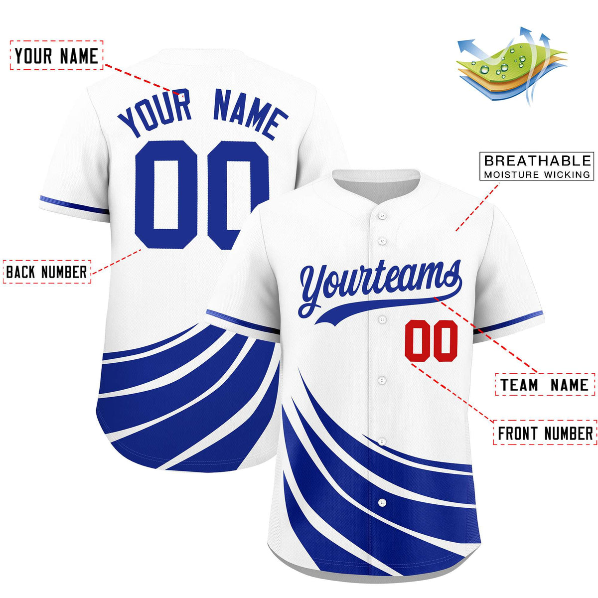 Custom White Royal Wind Mark Graffiti Pattern Authentic Baseball Jersey