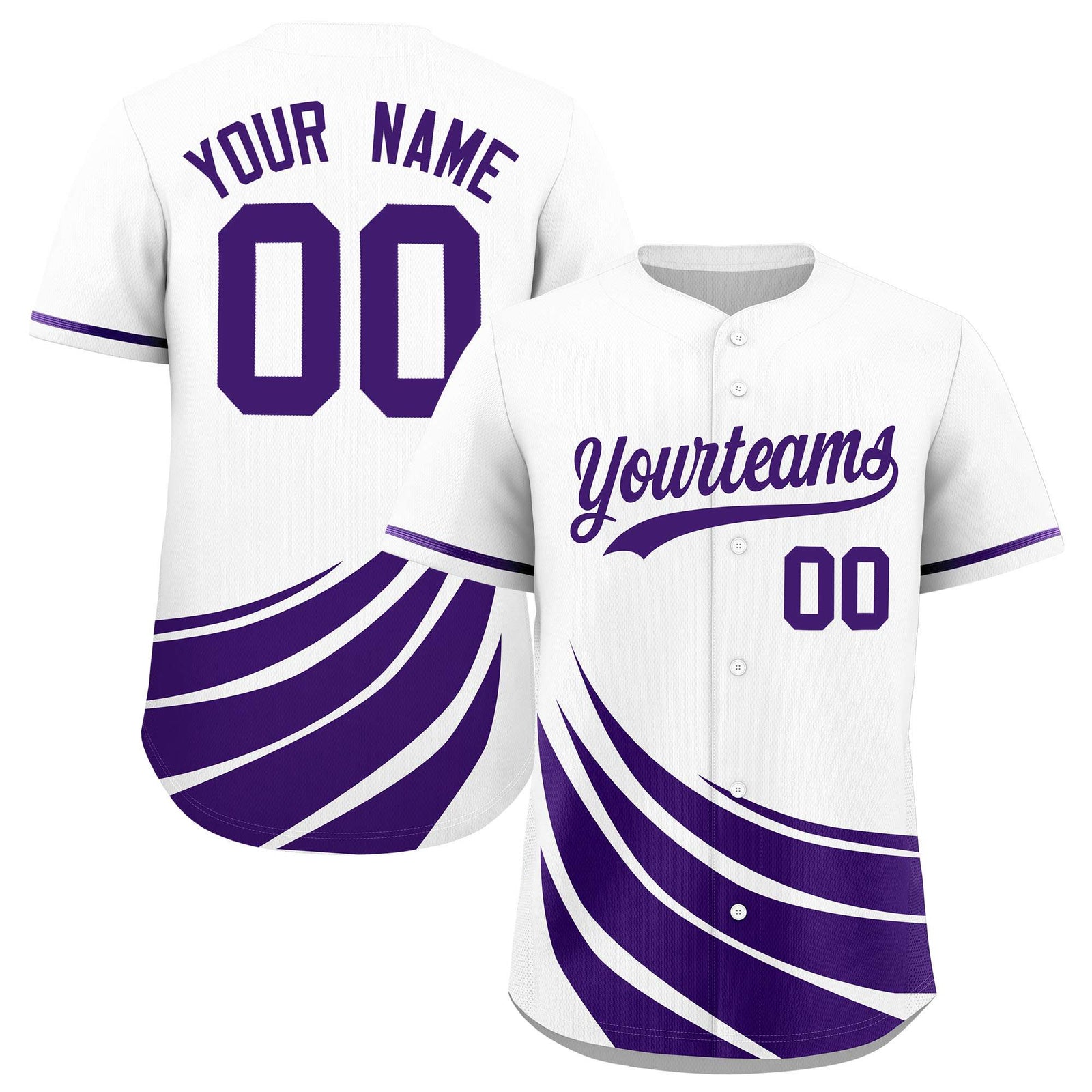 Custom White Purple Wind Mark Graffiti Pattern Authentic Baseball Jersey