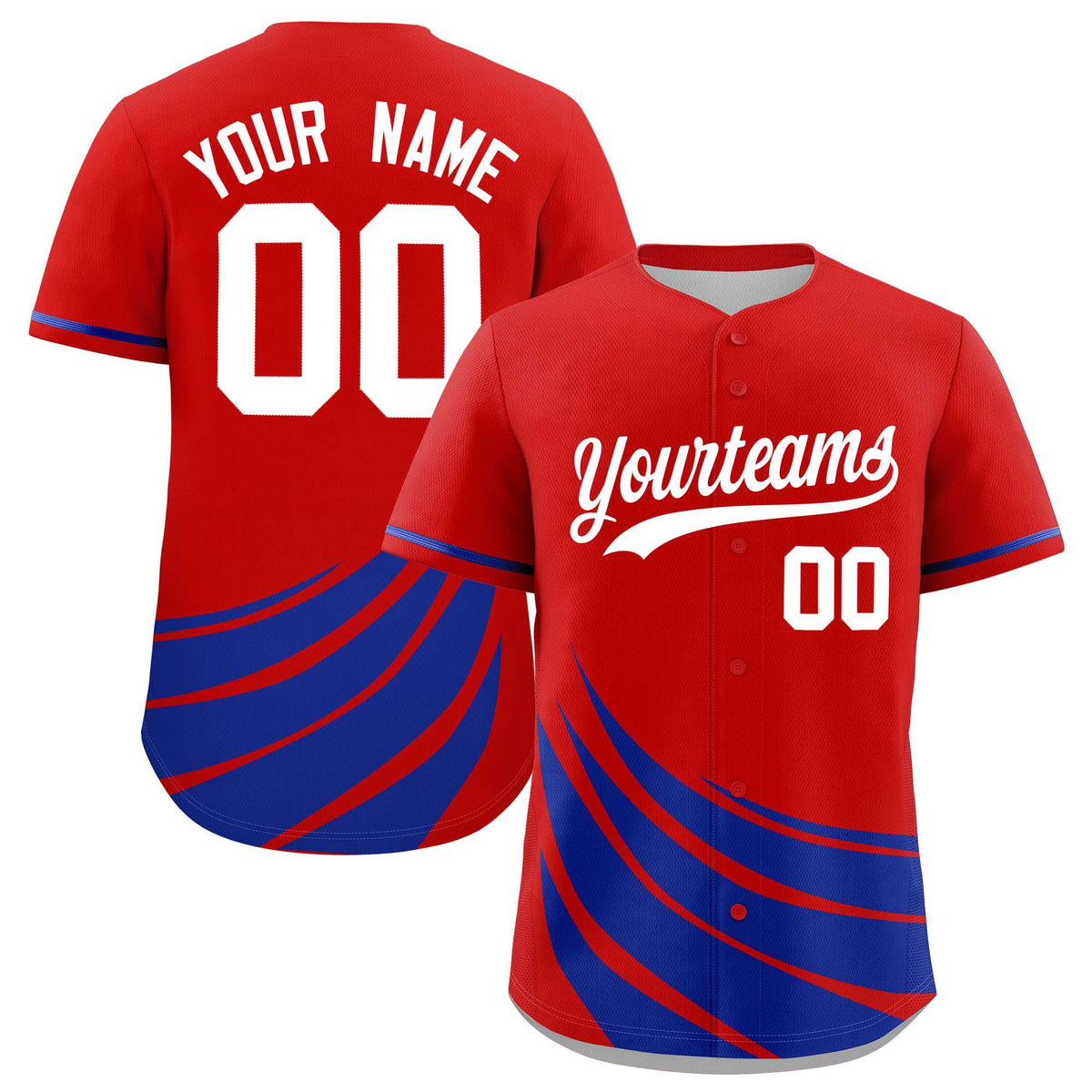 Custom Red Royal Wind Mark Graffiti Pattern Authentic Baseball Jersey