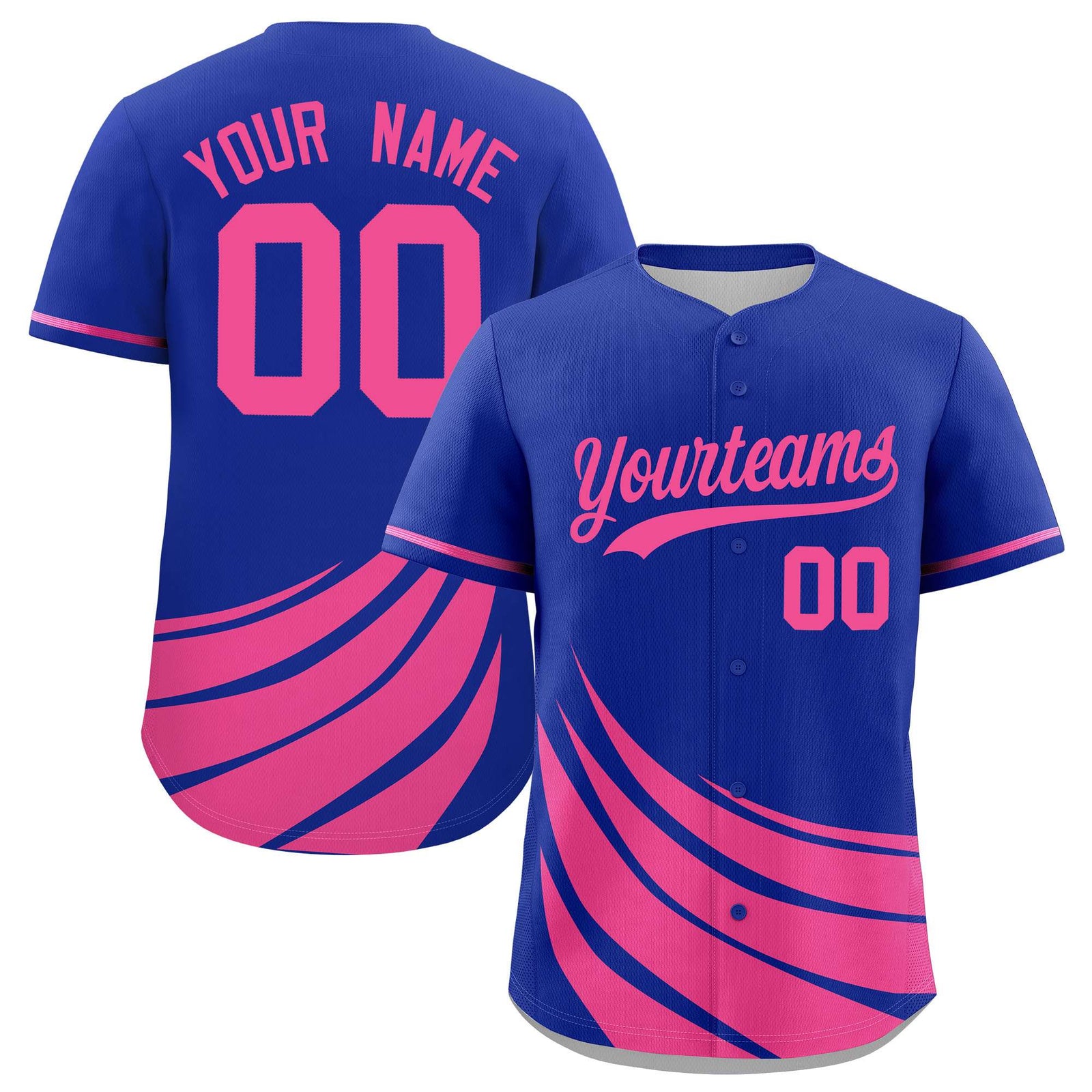 Custom Royal Pink Wind Mark Graffiti Pattern Authentic Baseball Jersey