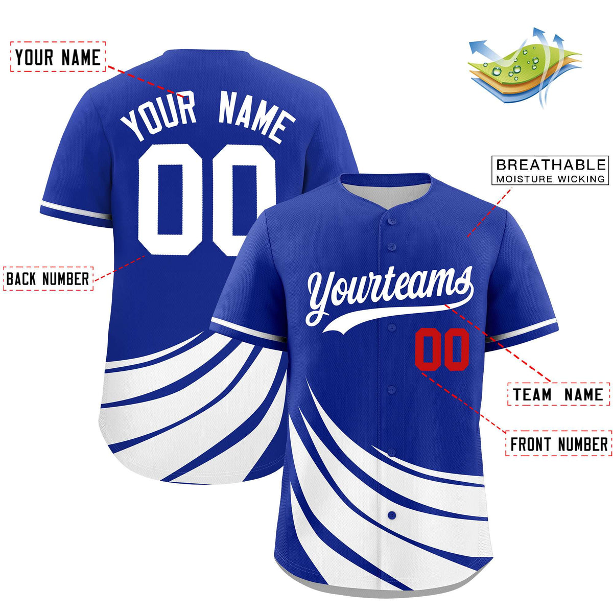 Custom Royal White Wind Mark Graffiti Pattern Authentic Baseball Jersey