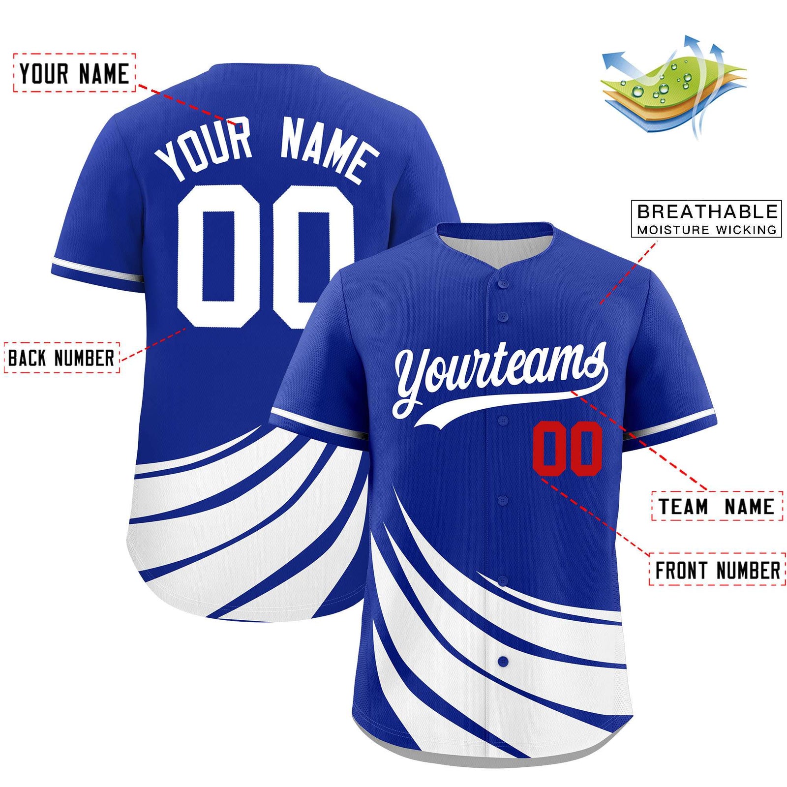 Custom Royal White Wind Mark Graffiti Pattern Authentic Baseball Jersey