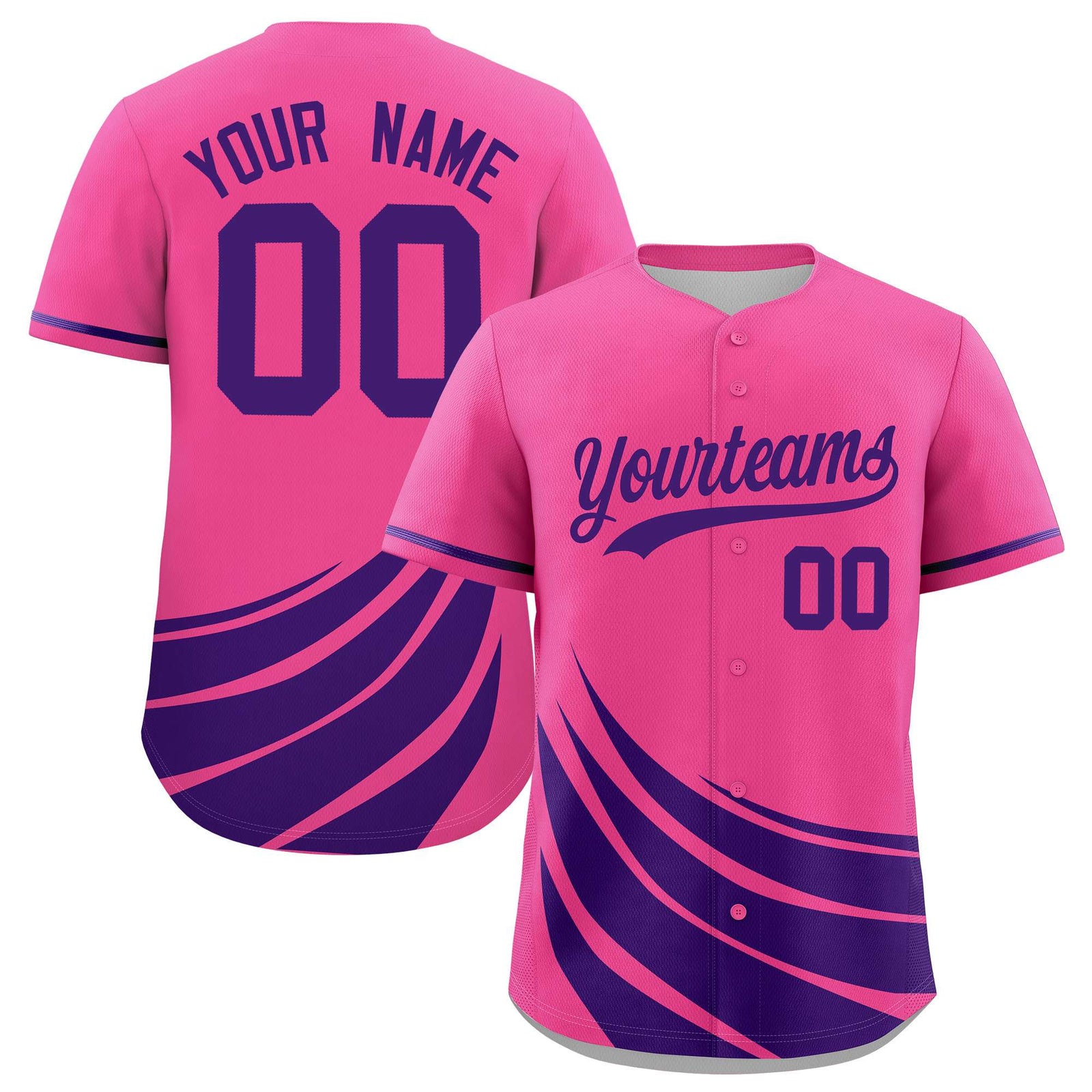 Custom Pink Purple Wind Mark Graffiti Pattern Authentic Baseball Jersey