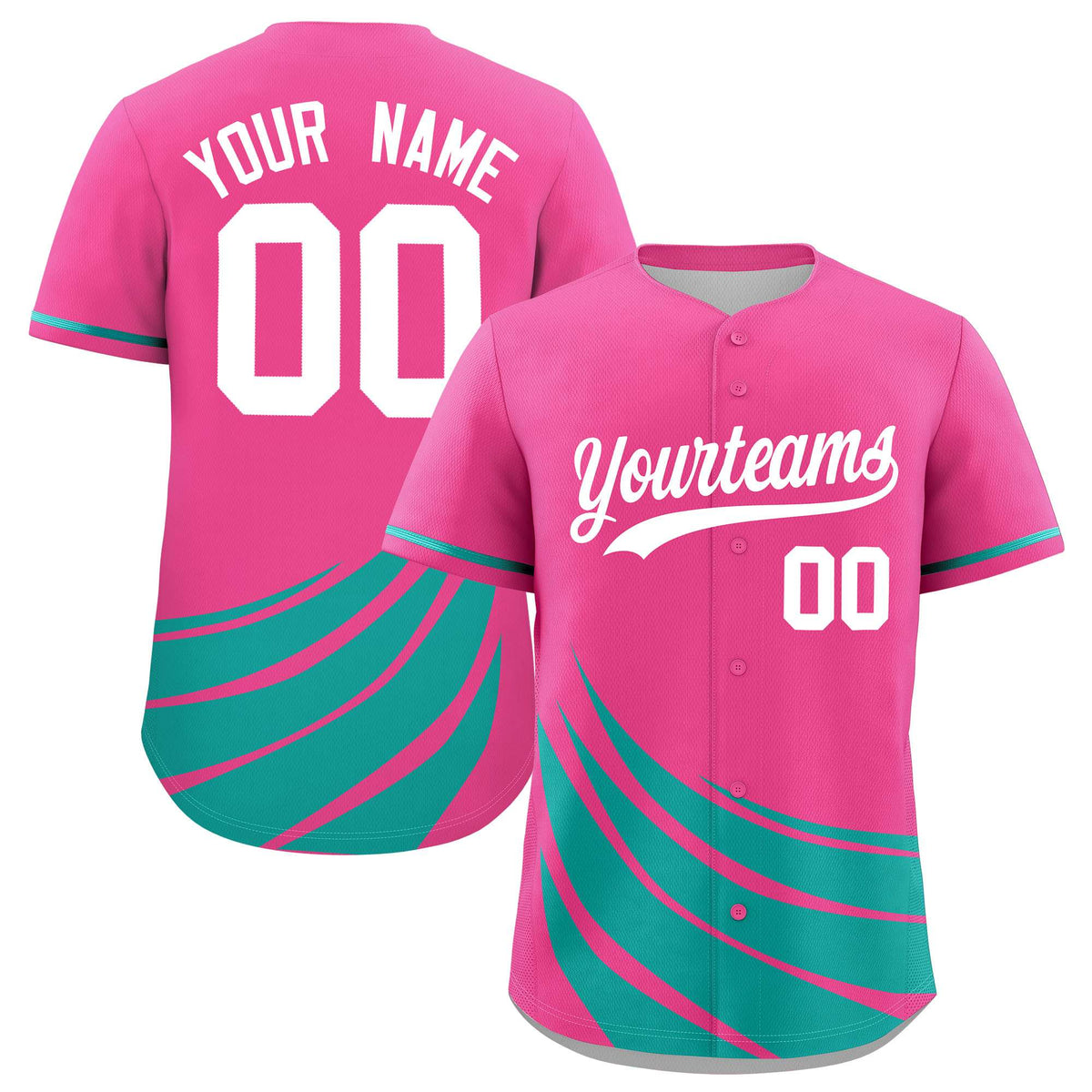 Custom Pink Aqua Wind Mark Graffiti Pattern Authentic Baseball Jersey