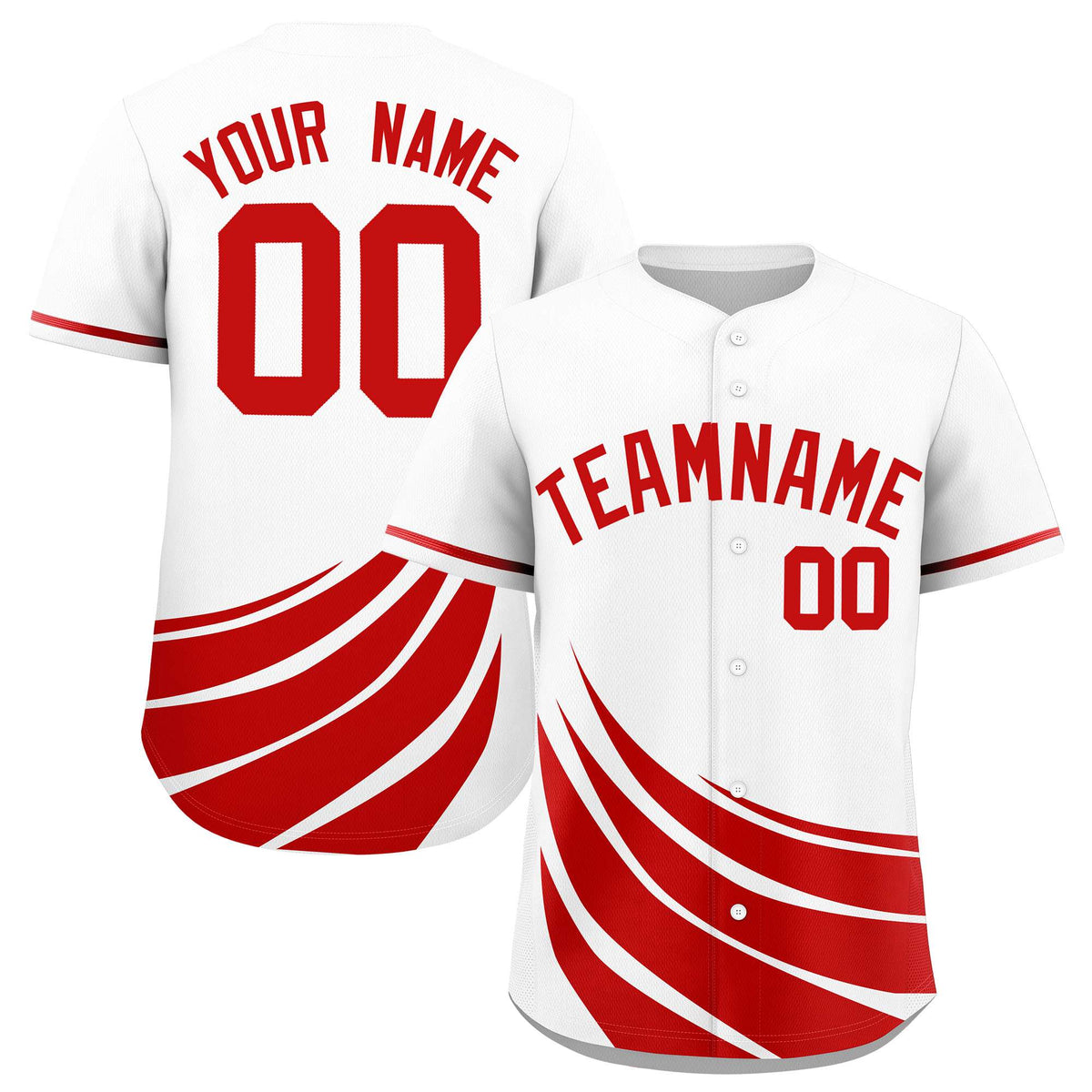 Custom White Red Wind Mark Graffiti Pattern Authentic Baseball Jersey