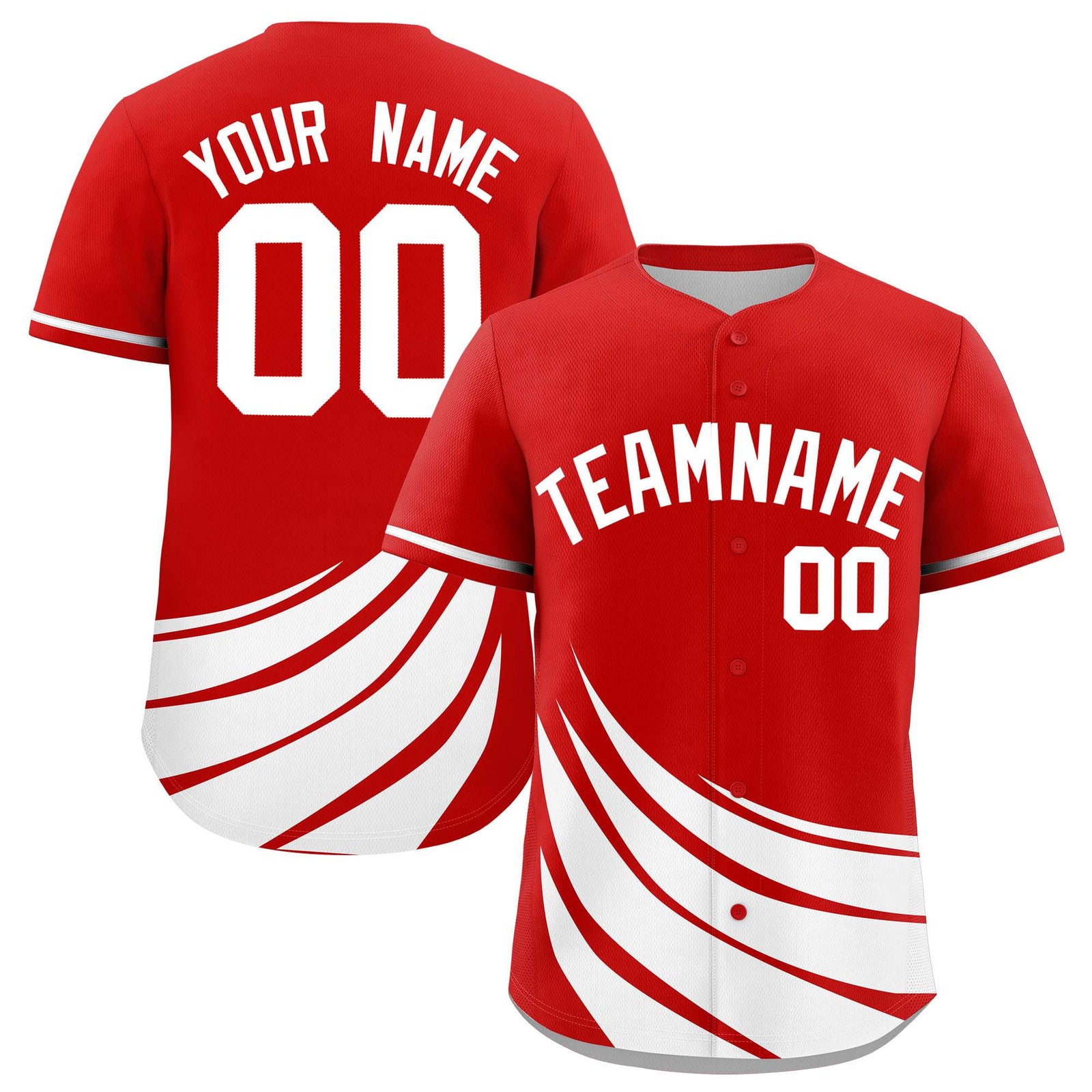 Custom Red White Wind Mark Graffiti Pattern Authentic Baseball Jersey