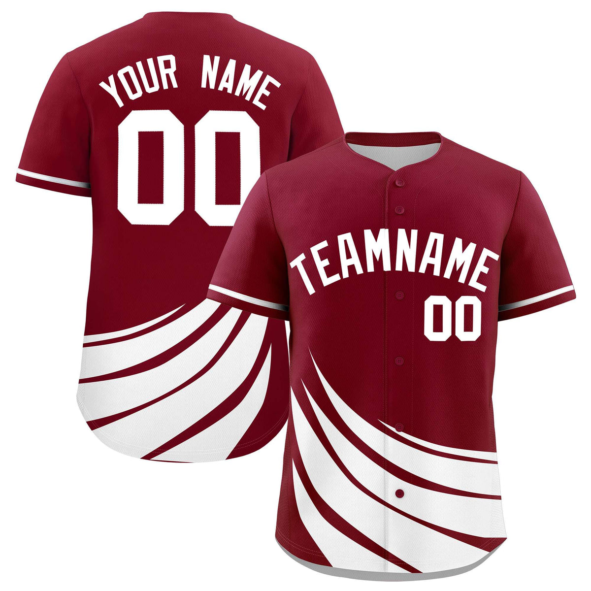 Custom Crimson White Wind Mark Graffiti Pattern Authentic Baseball Jersey