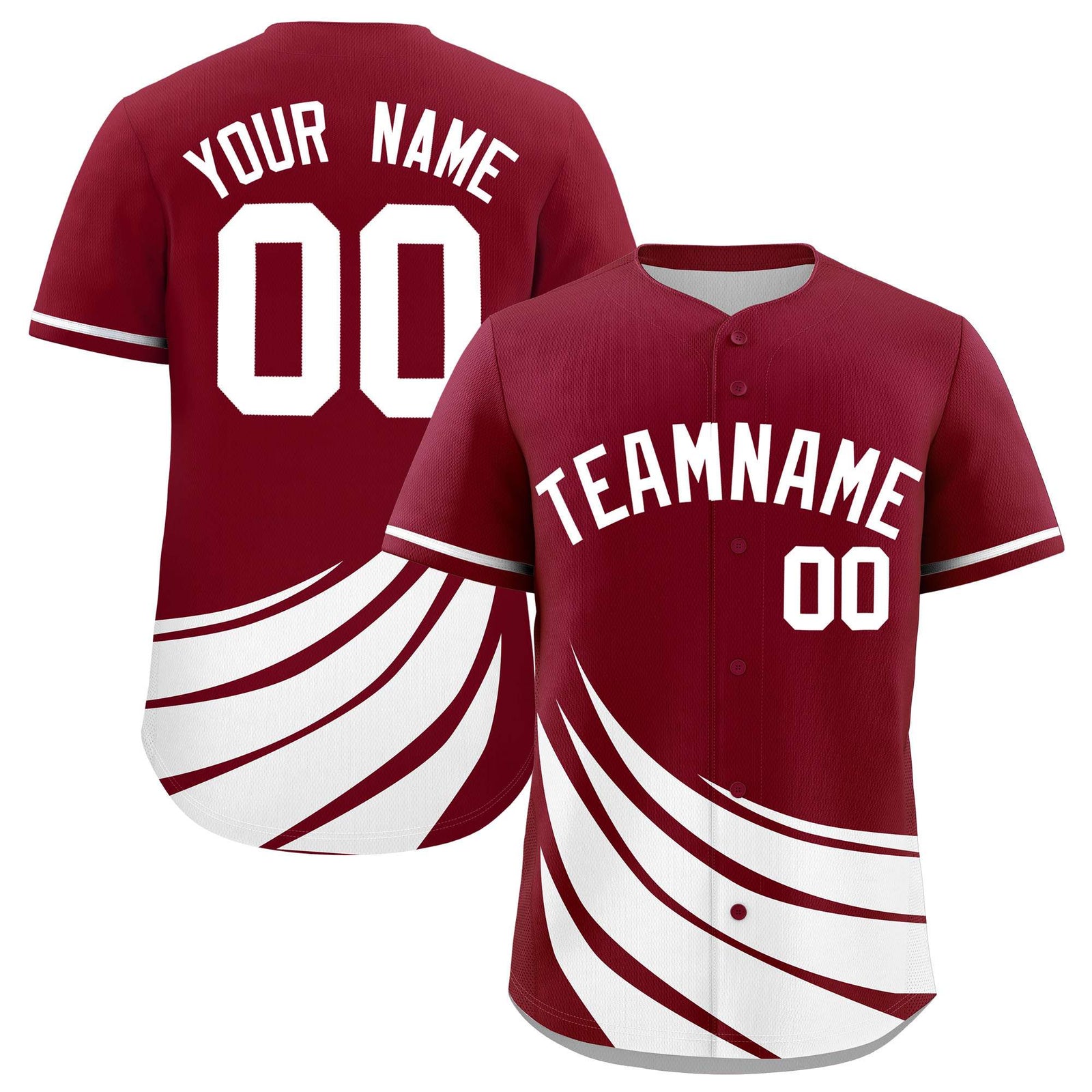 Custom Crimson White Wind Mark Graffiti Pattern Authentic Baseball Jersey