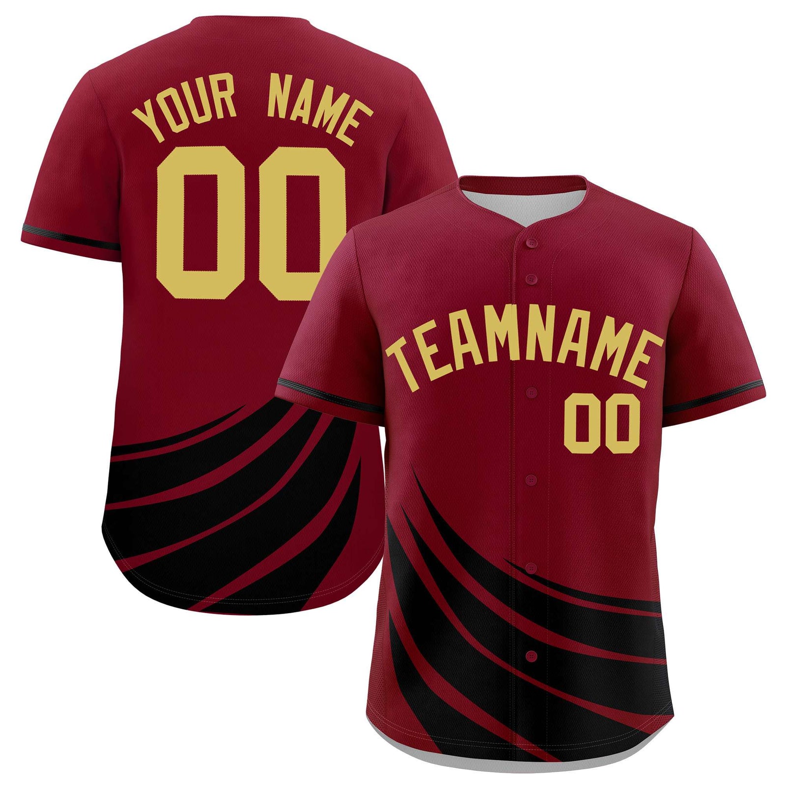 Custom Crimson Black Wind Mark Graffiti Pattern Authentic Baseball Jersey