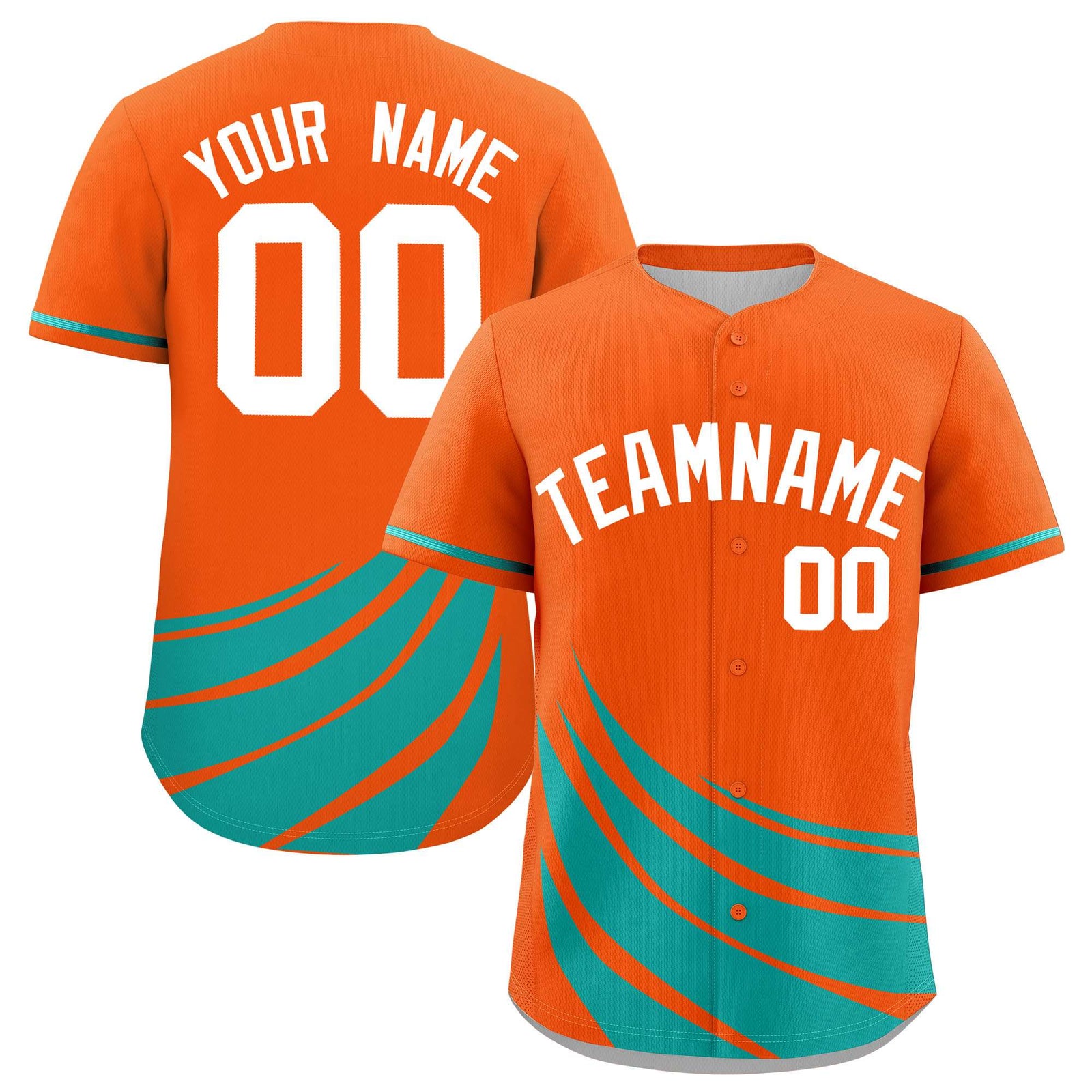 Custom Orange Aqua Wind Mark Graffiti Pattern Authentic Baseball Jersey