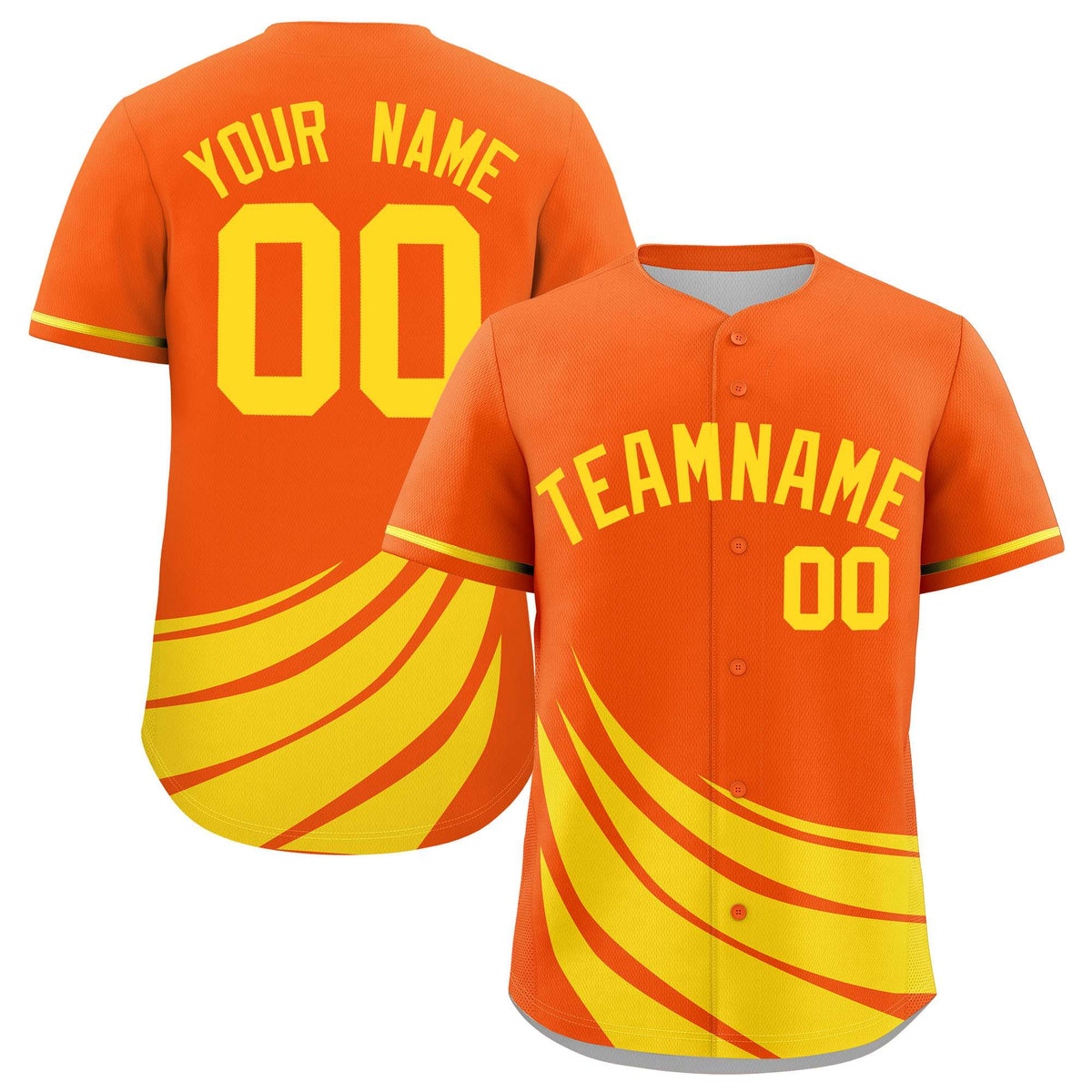 Custom Orange Yellow Wind Mark Graffiti Pattern Authentic Baseball Jersey