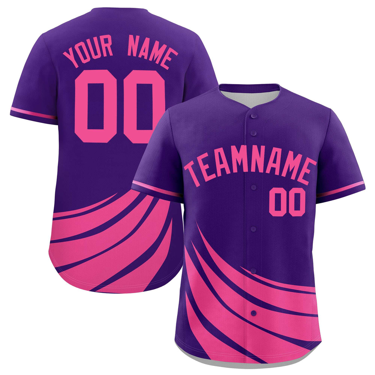 Custom Purple Pink Wind Mark Graffiti Pattern Authentic Baseball Jersey