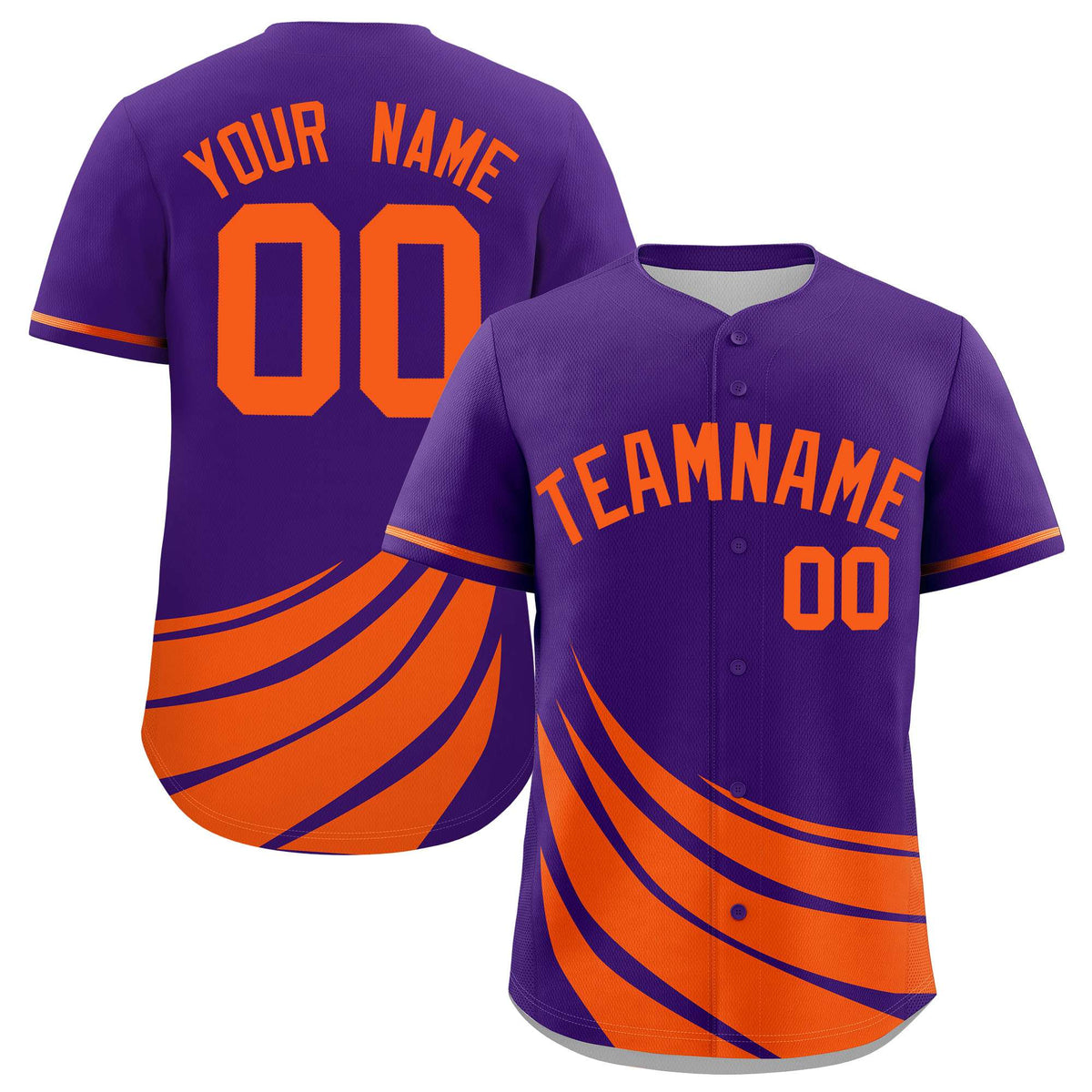 Custom Purple Orange Wind Mark Graffiti Pattern Authentic Baseball Jersey