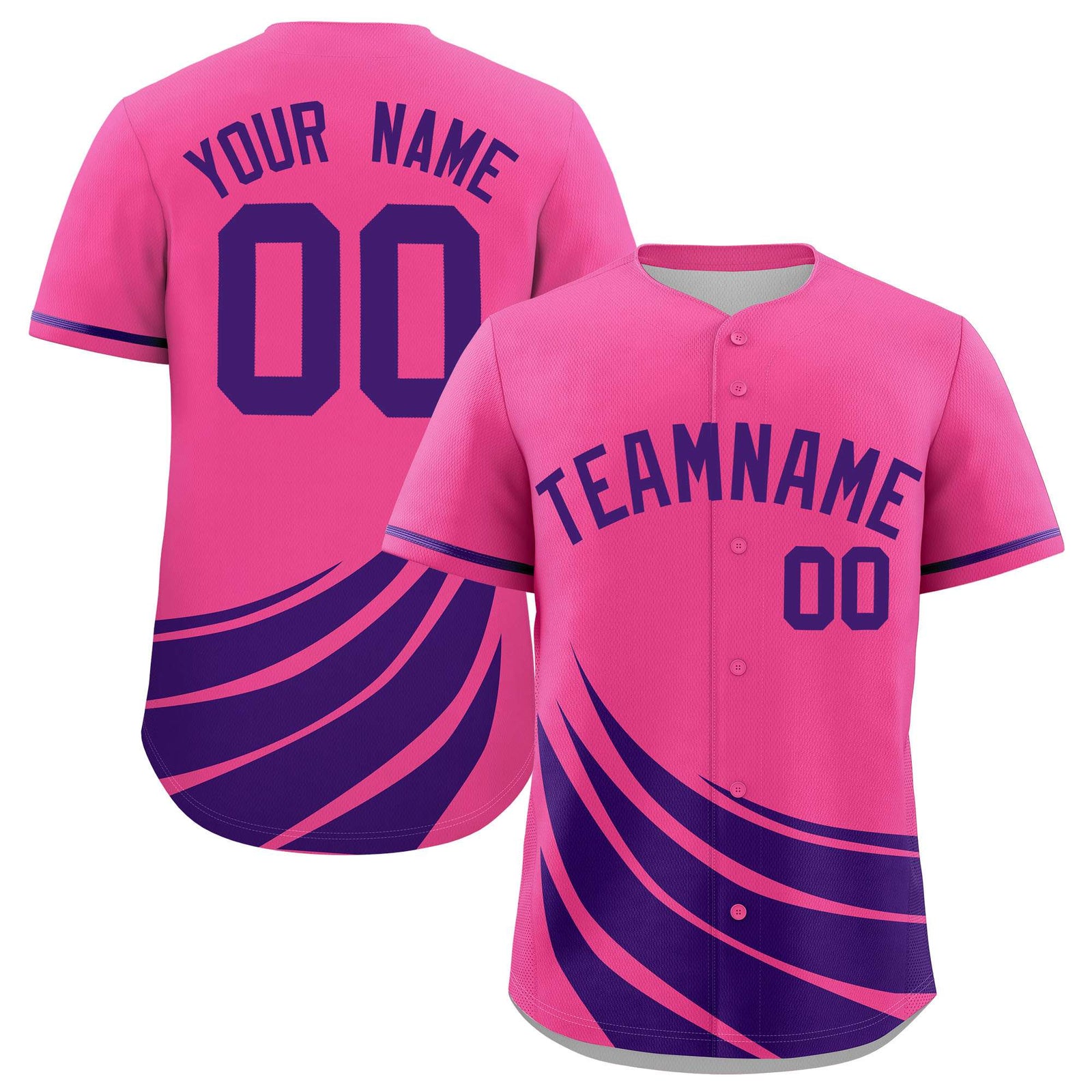 Custom Pink Purple Wind Mark Graffiti Pattern Authentic Baseball Jersey