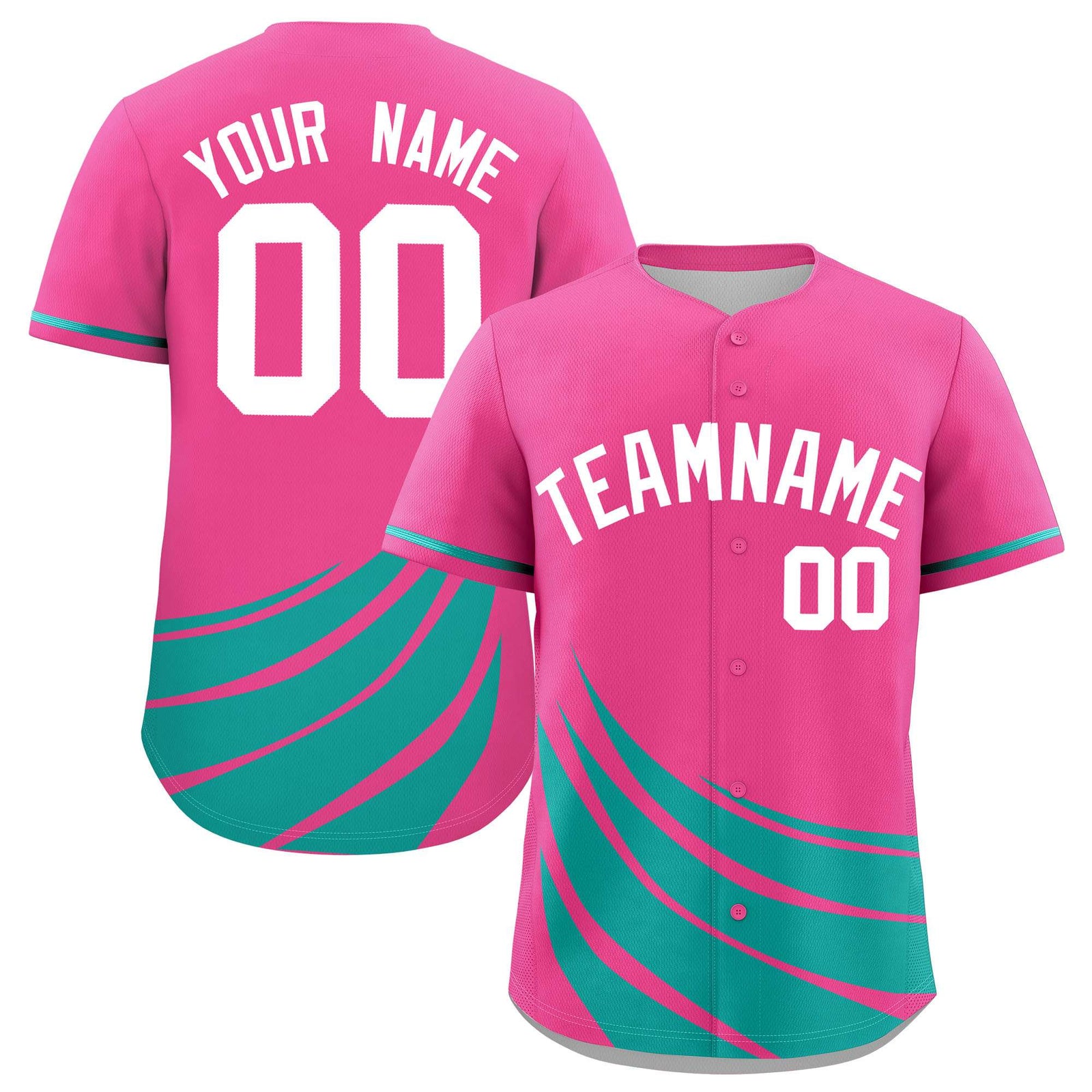 Custom Pink Aqua Wind Mark Graffiti Pattern Authentic Baseball Jersey