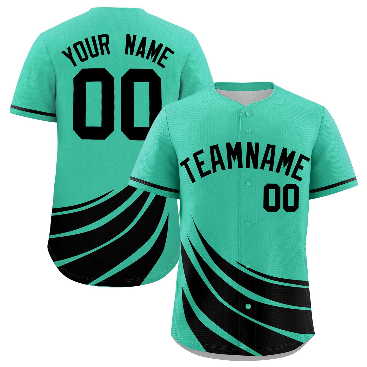 Custom Bright Green Black Wind Mark Graffiti Pattern Authentic Baseball Jersey