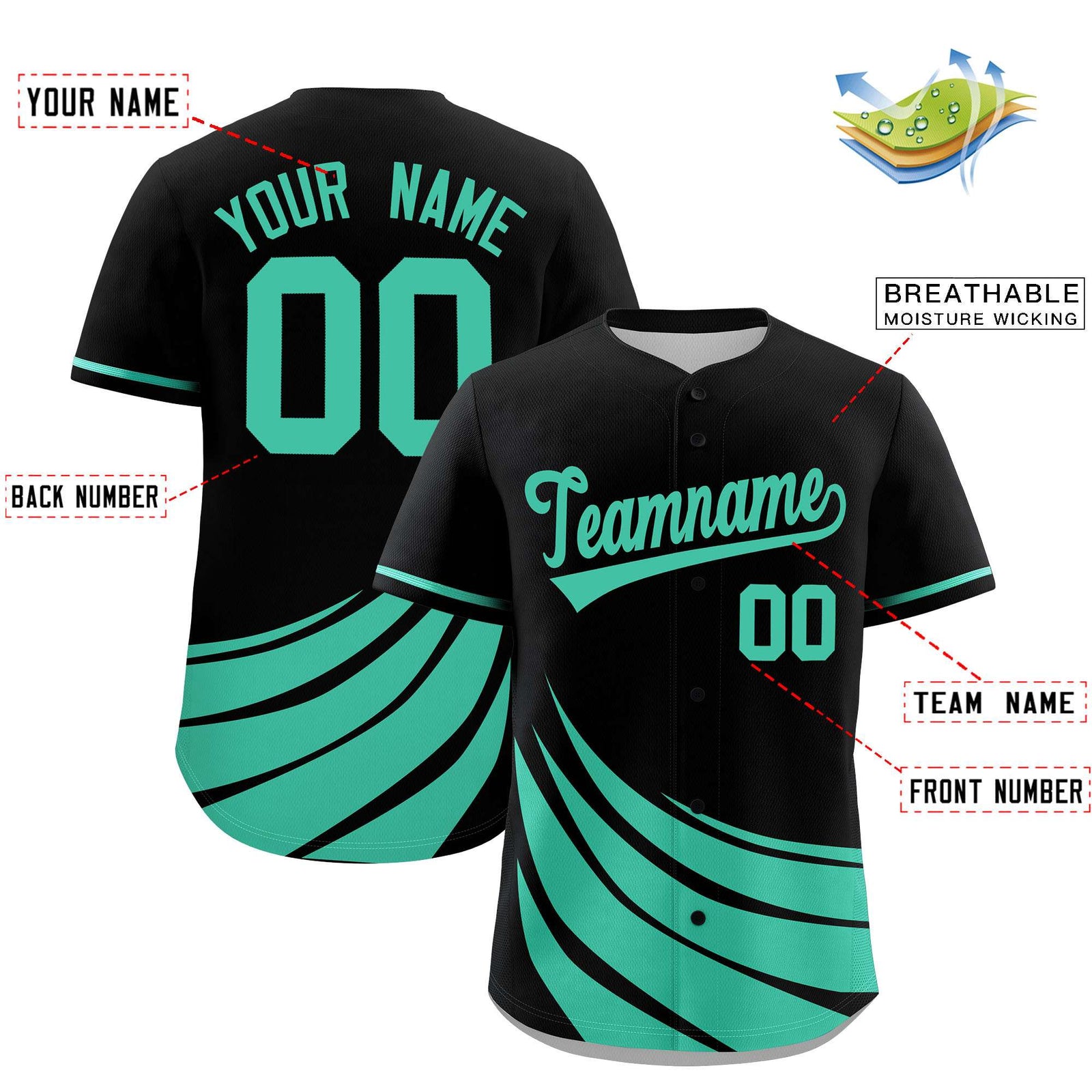 Custom Black Bright Green Wind Mark Graffiti Pattern Authentic Baseball Jersey