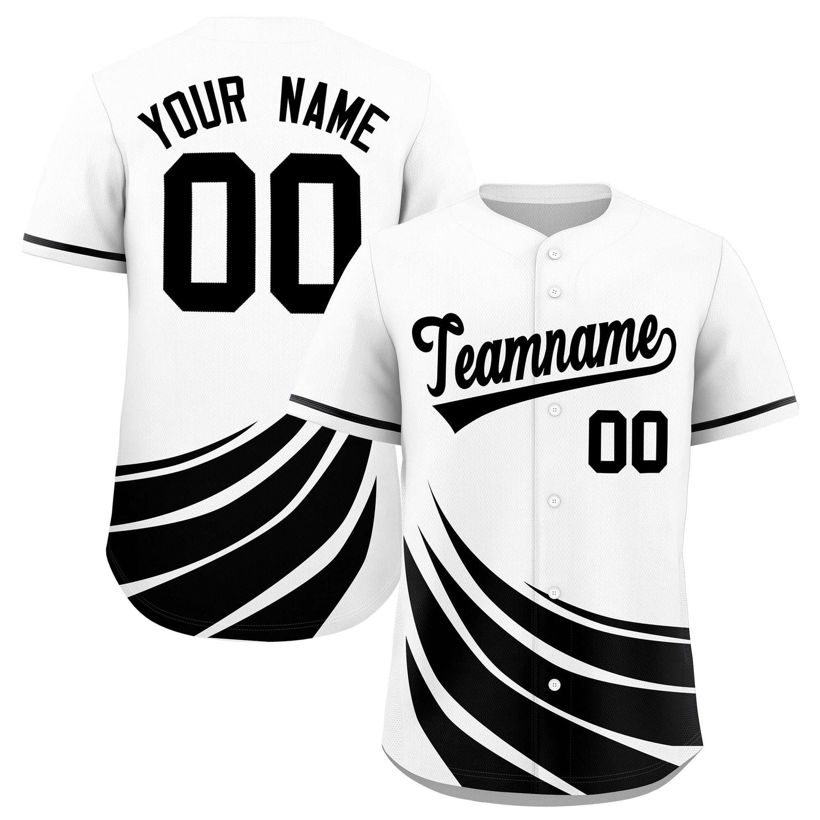 Custom White Black Wind Mark Graffiti Pattern Authentic Baseball Jersey
