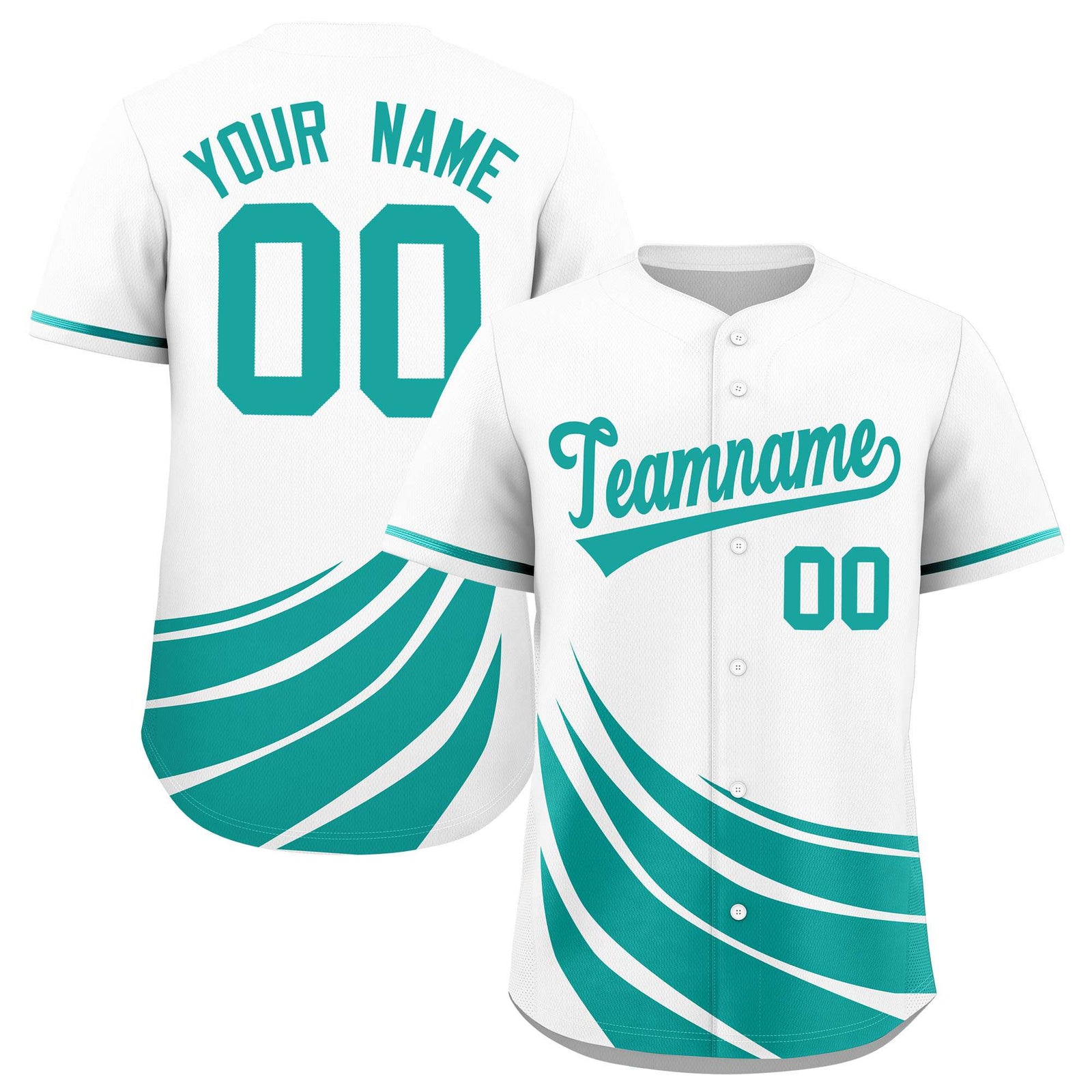 Custom White Aqua Wind Mark Graffiti Pattern Authentic Baseball Jersey
