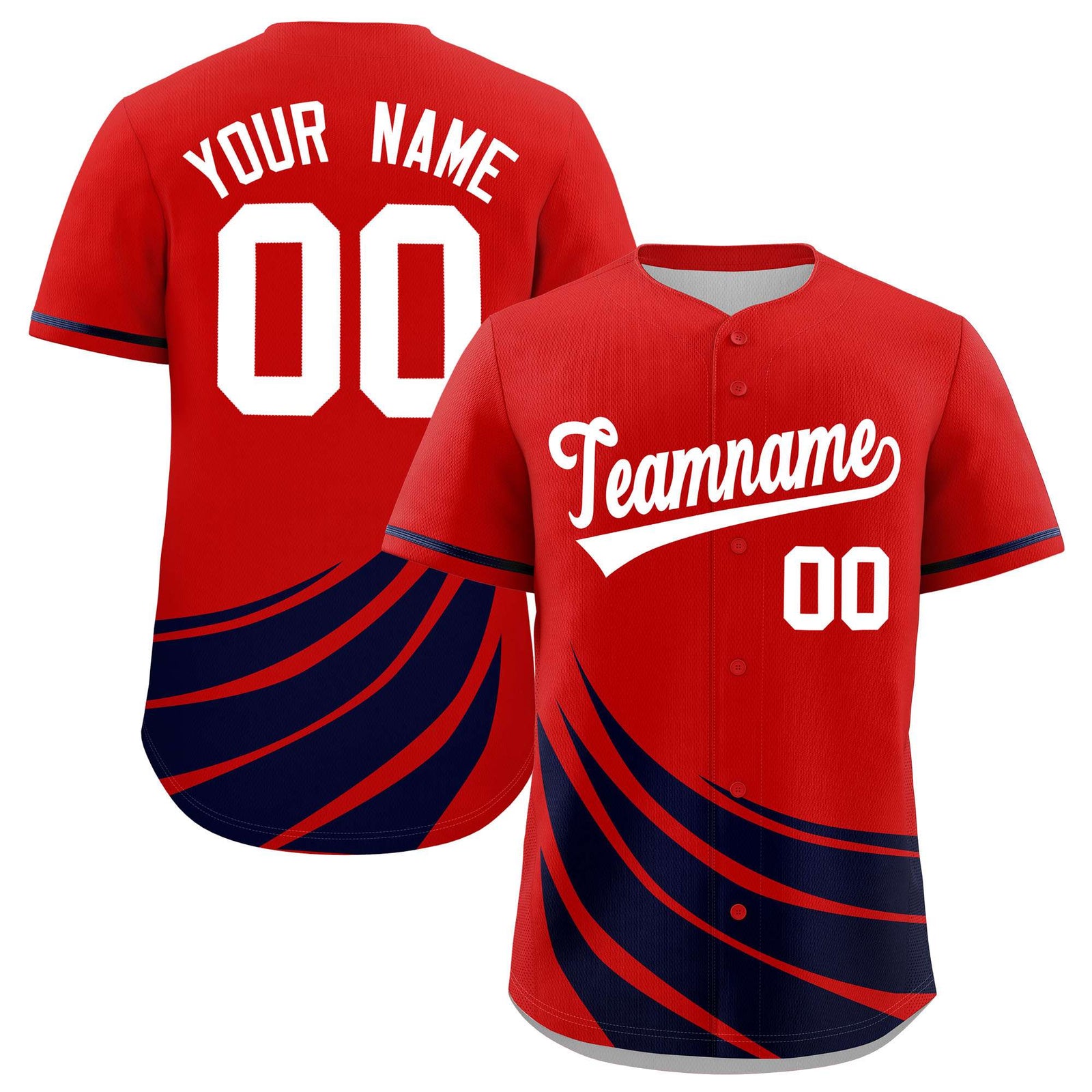 Custom Red Navy Wind Mark Graffiti Pattern Authentic Baseball Jersey