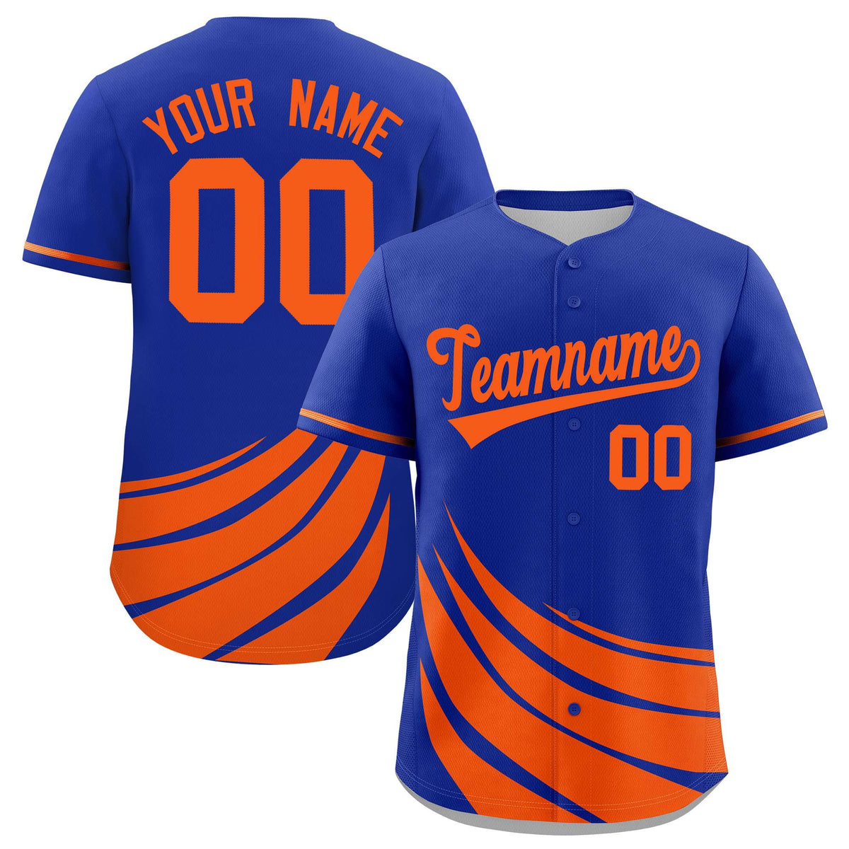 Custom Royal Orange Wind Mark Graffiti Pattern Authentic Baseball Jersey