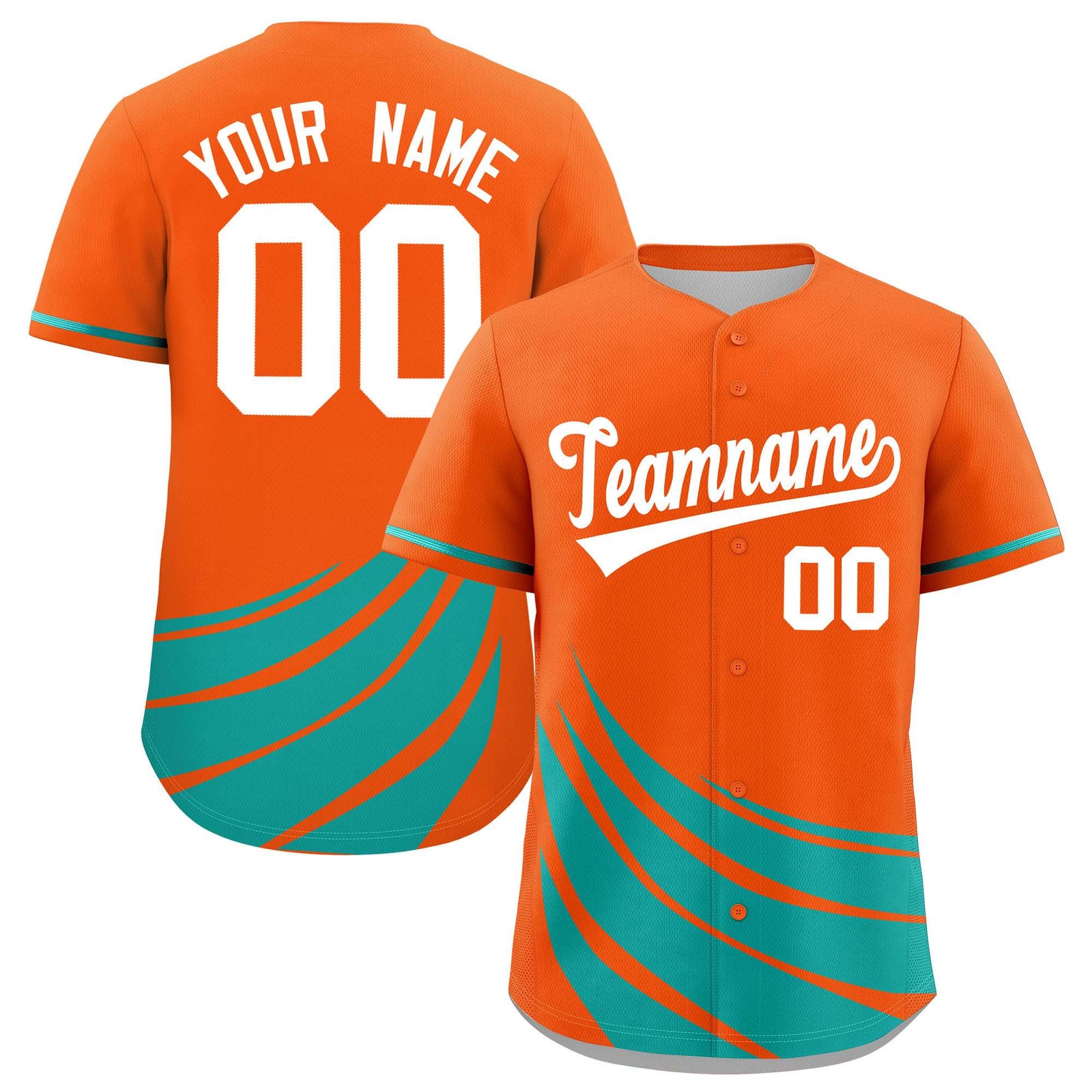 Custom Orange Aqua Wind Mark Graffiti Pattern Authentic Baseball Jersey
