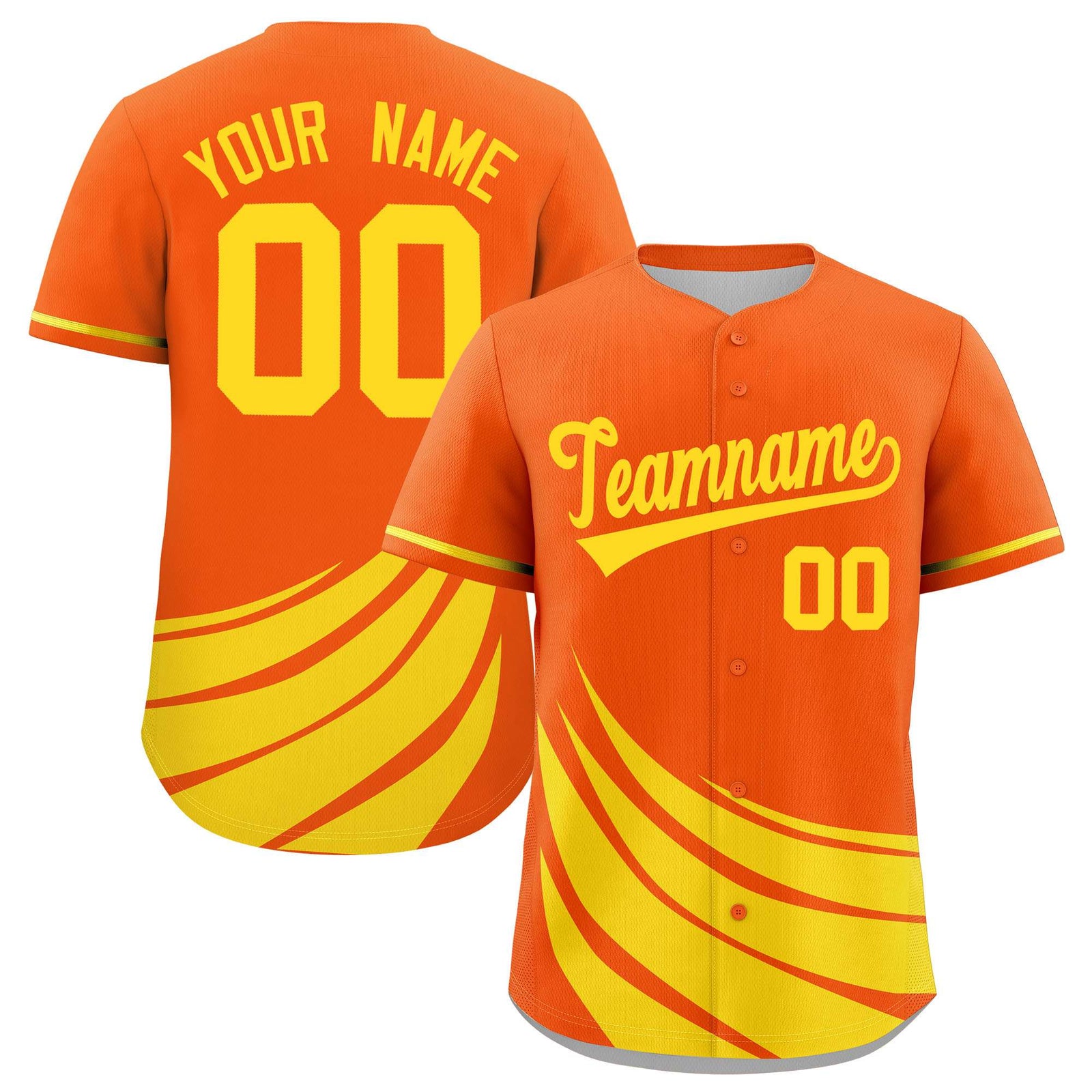 Custom Orange Yellow Wind Mark Graffiti Pattern Authentic Baseball Jersey