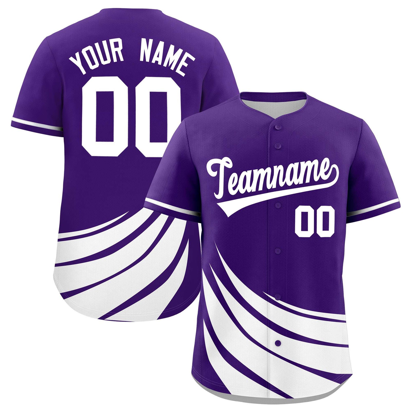 Custom Purple White Wind Mark Graffiti Pattern Authentic Baseball Jersey