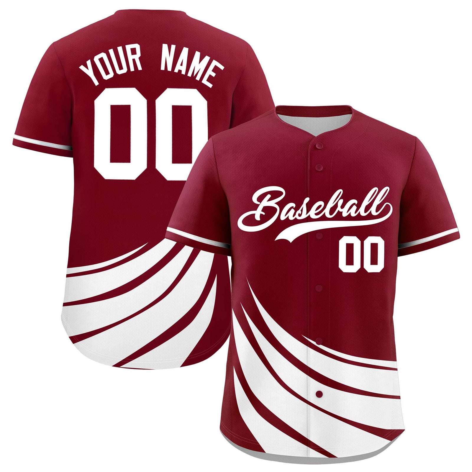 Custom Crimson White Wind Mark Graffiti Pattern Authentic Baseball Jersey