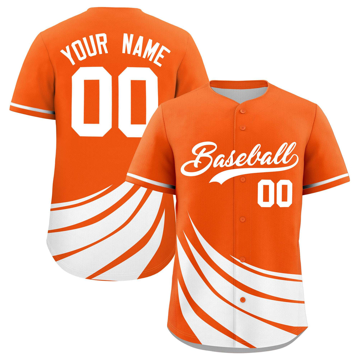 Custom Orange White Wind Mark Graffiti Pattern Authentic Baseball Jersey