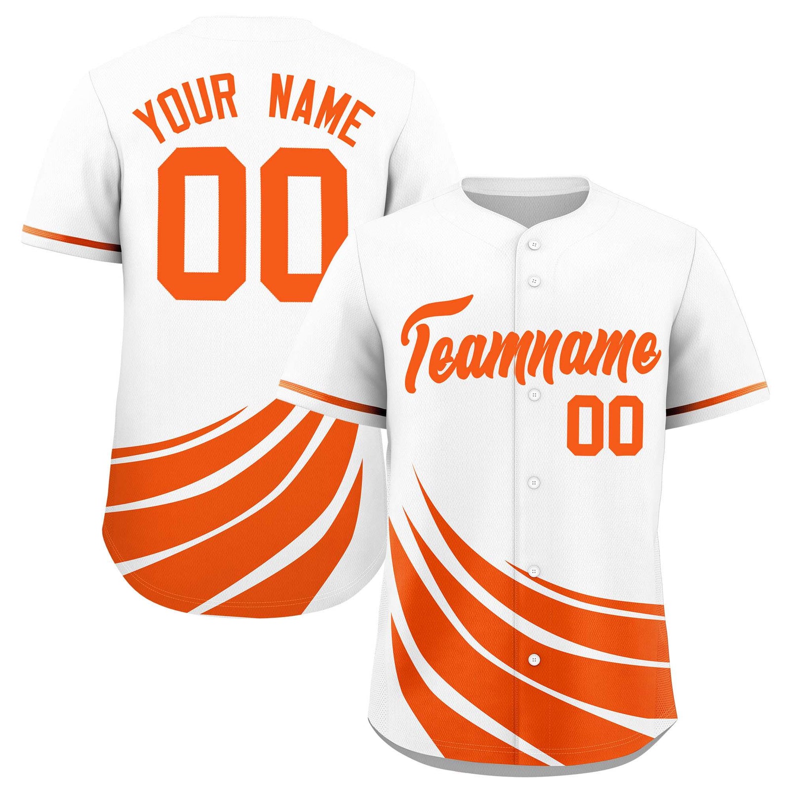 Custom White Orange Wind Mark Graffiti Pattern Authentic Baseball Jersey