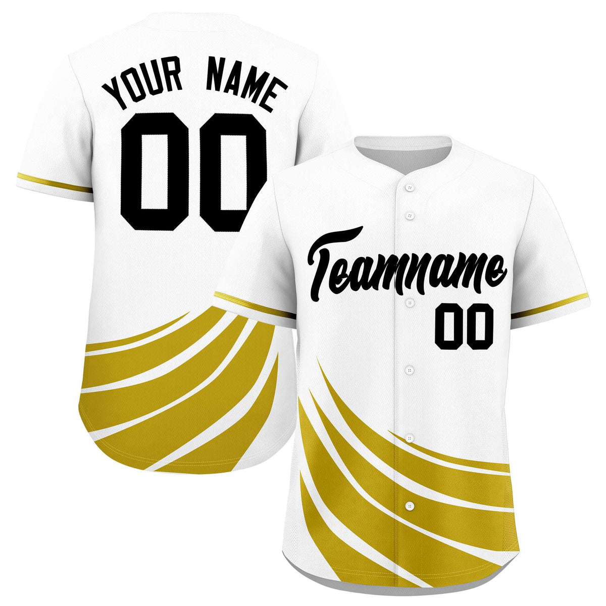 Custom White Old Gold Wind Mark Graffiti Pattern Authentic Baseball Jersey