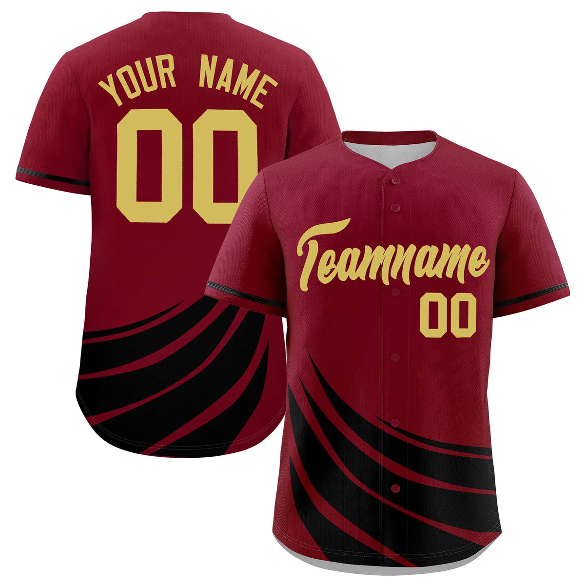 Custom Crimson Black Wind Mark Graffiti Pattern Authentic Baseball Jersey