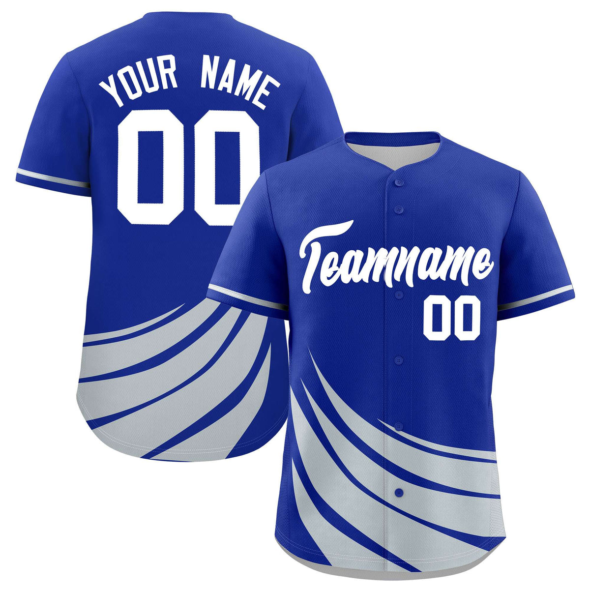 Custom Royal Silver Wind Mark Graffiti Pattern Authentic Baseball Jersey
