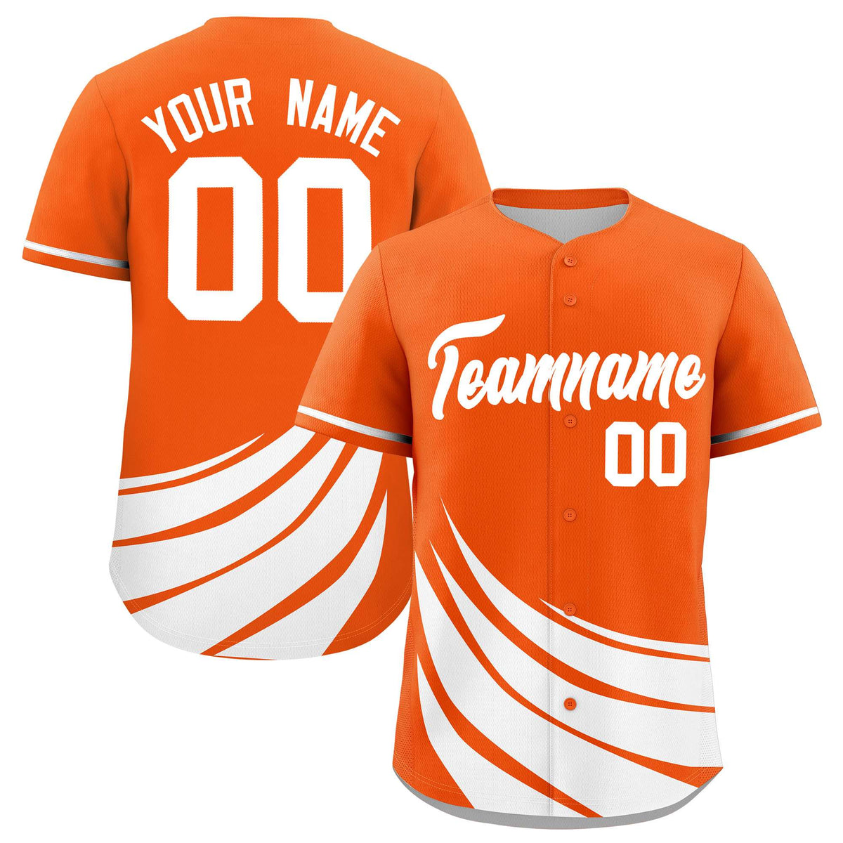 Custom Orange White Wind Mark Graffiti Pattern Authentic Baseball Jersey