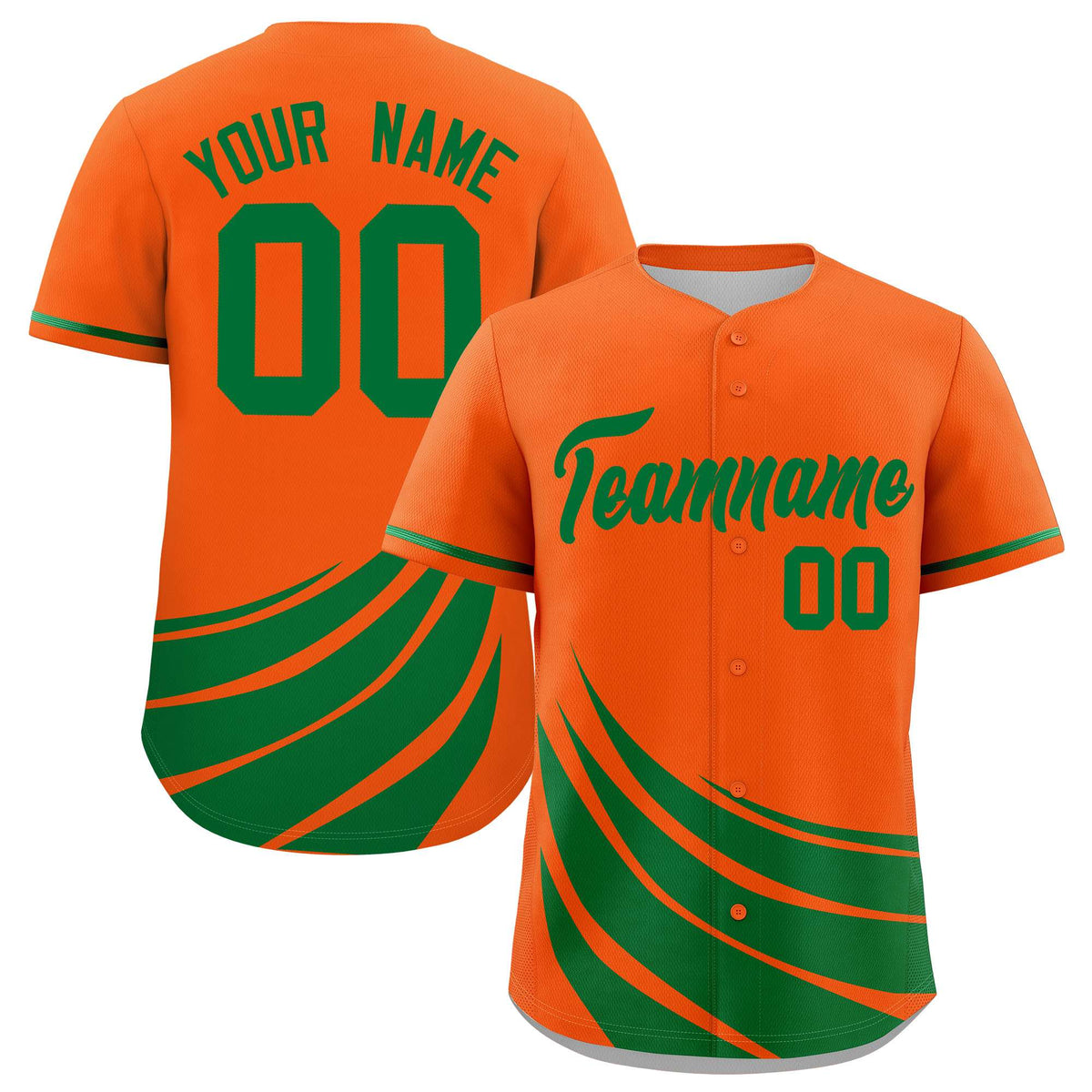 Custom Orange Kelly Green Wind Mark Graffiti Pattern Authentic Baseball Jersey