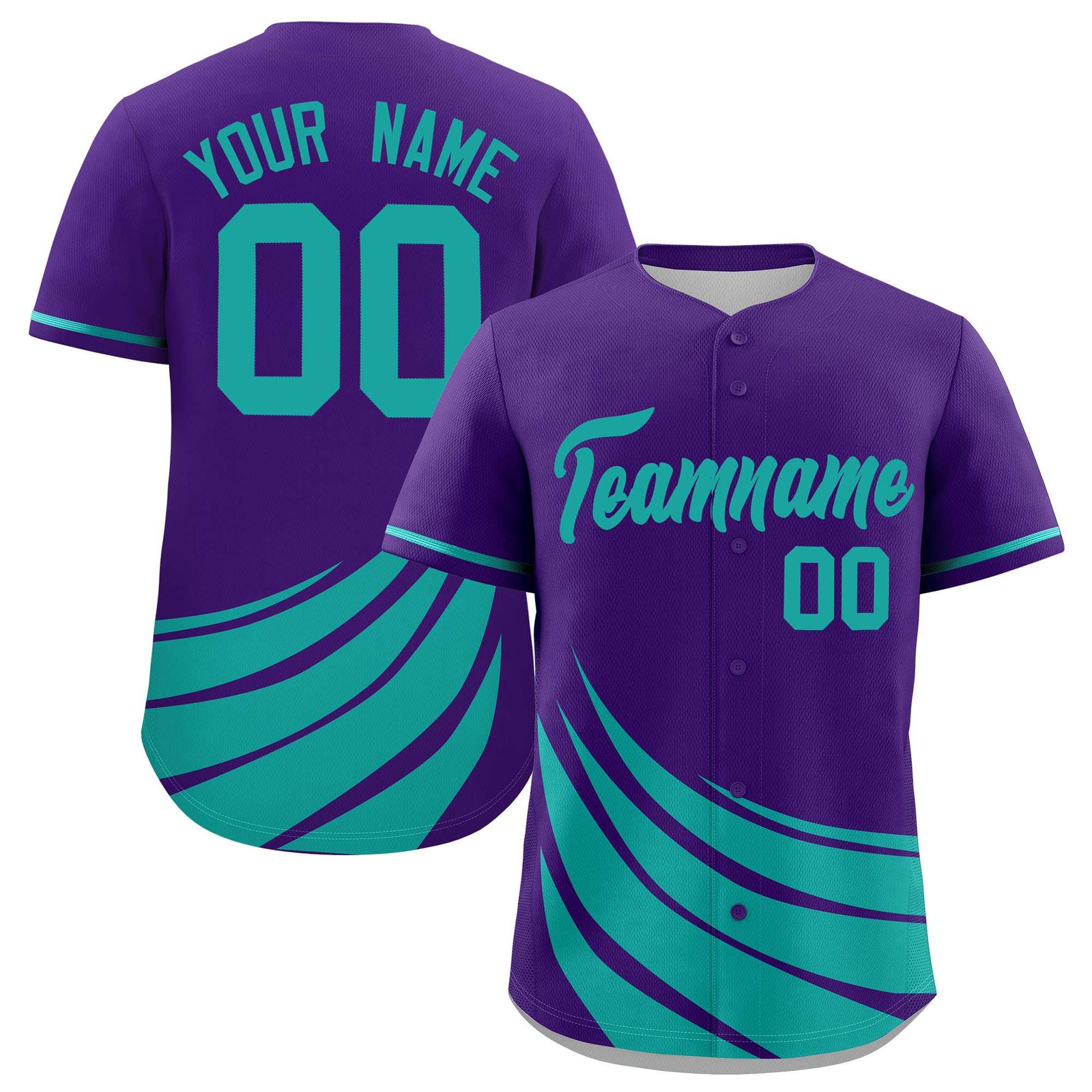 Custom Purple Aqua Wind Mark Graffiti Pattern Authentic Baseball Jersey
