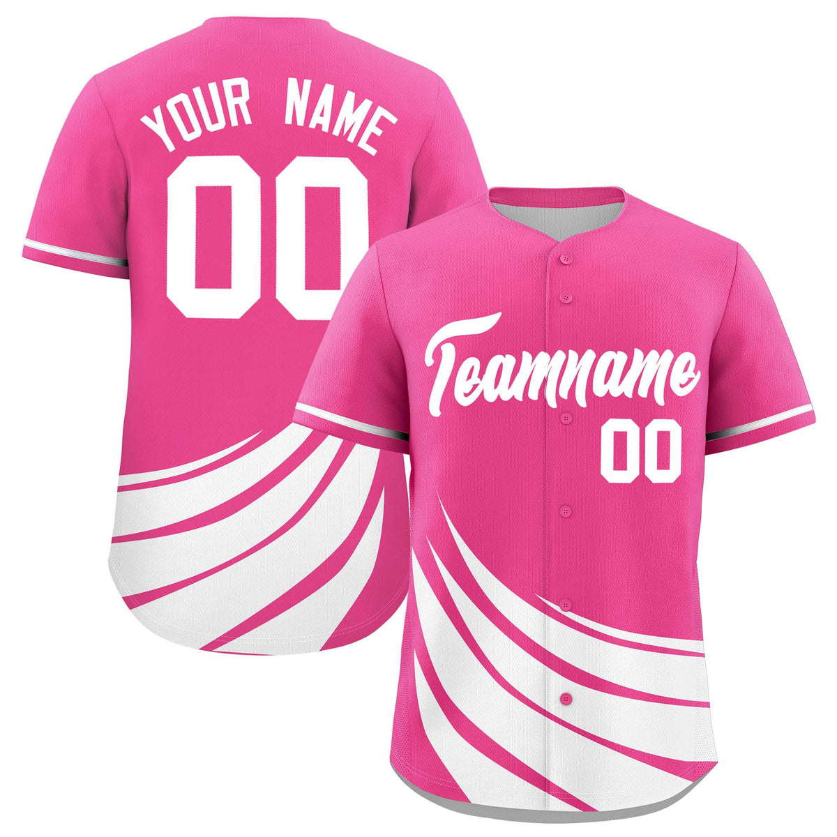 Custom Pink White Wind Mark Graffiti Pattern Authentic Baseball Jersey