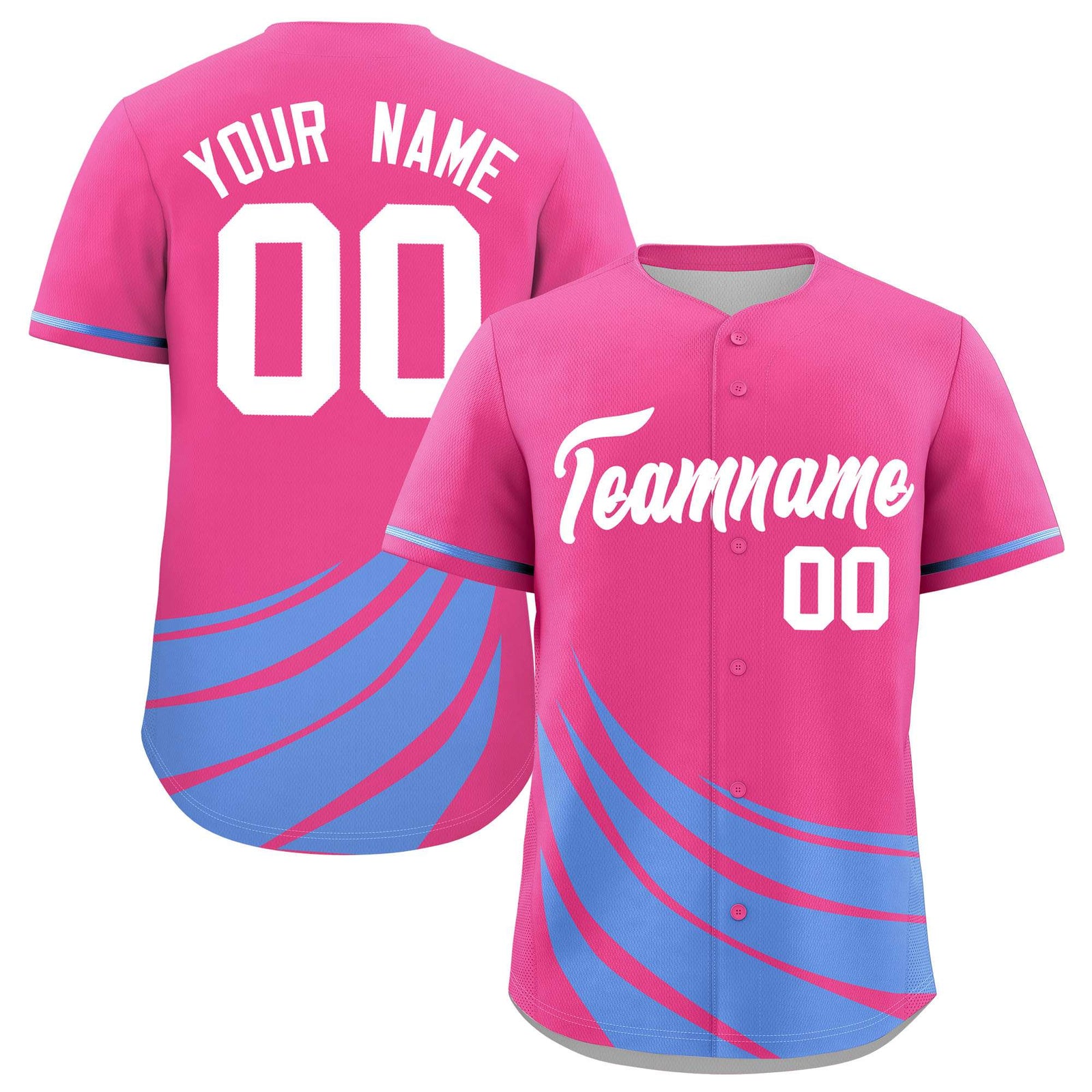 Custom Pink Light Blue Wind Mark Graffiti Pattern Authentic Baseball Jersey